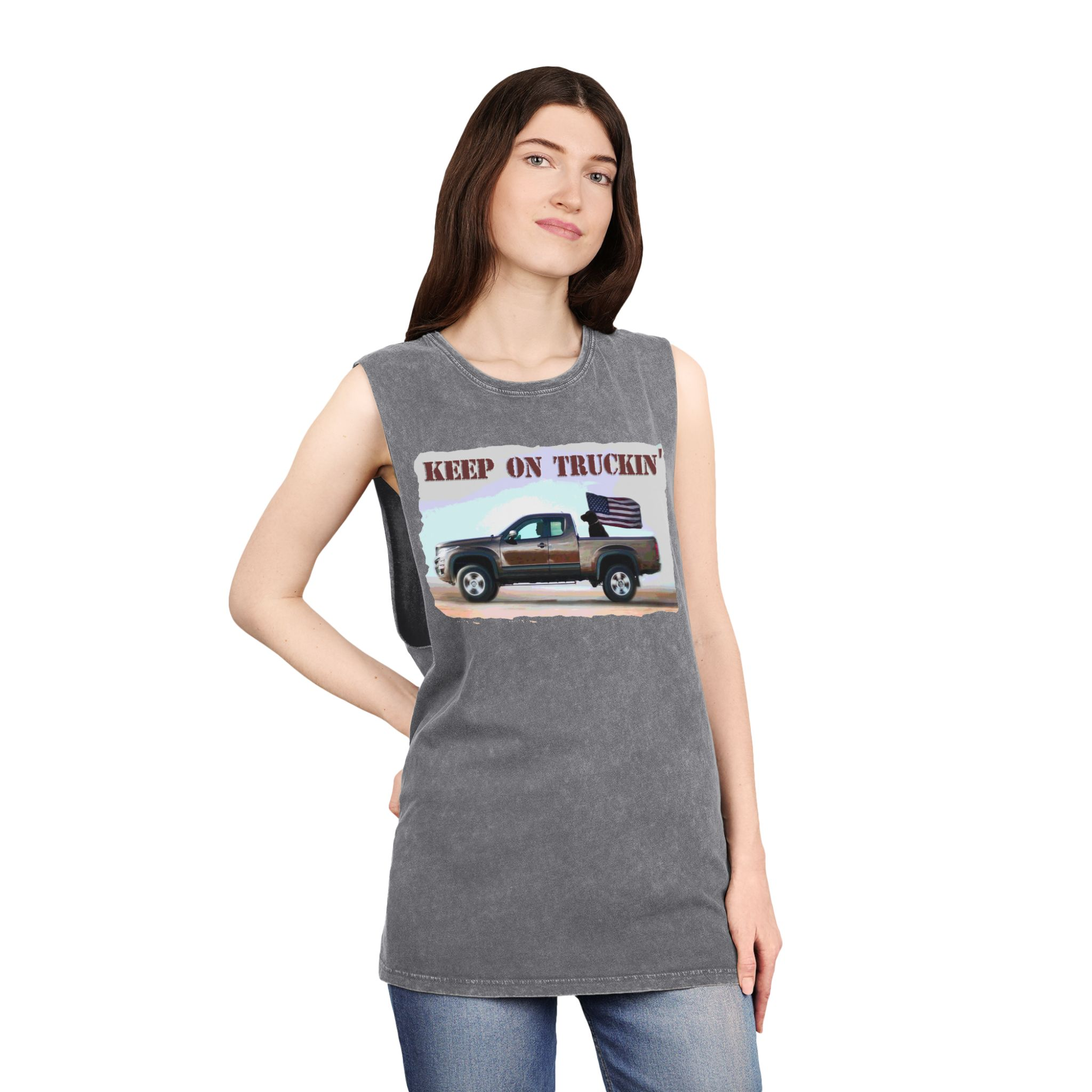 Tank Top - Keep on Truckin' Stonewash Unisex Shirt - Image 12