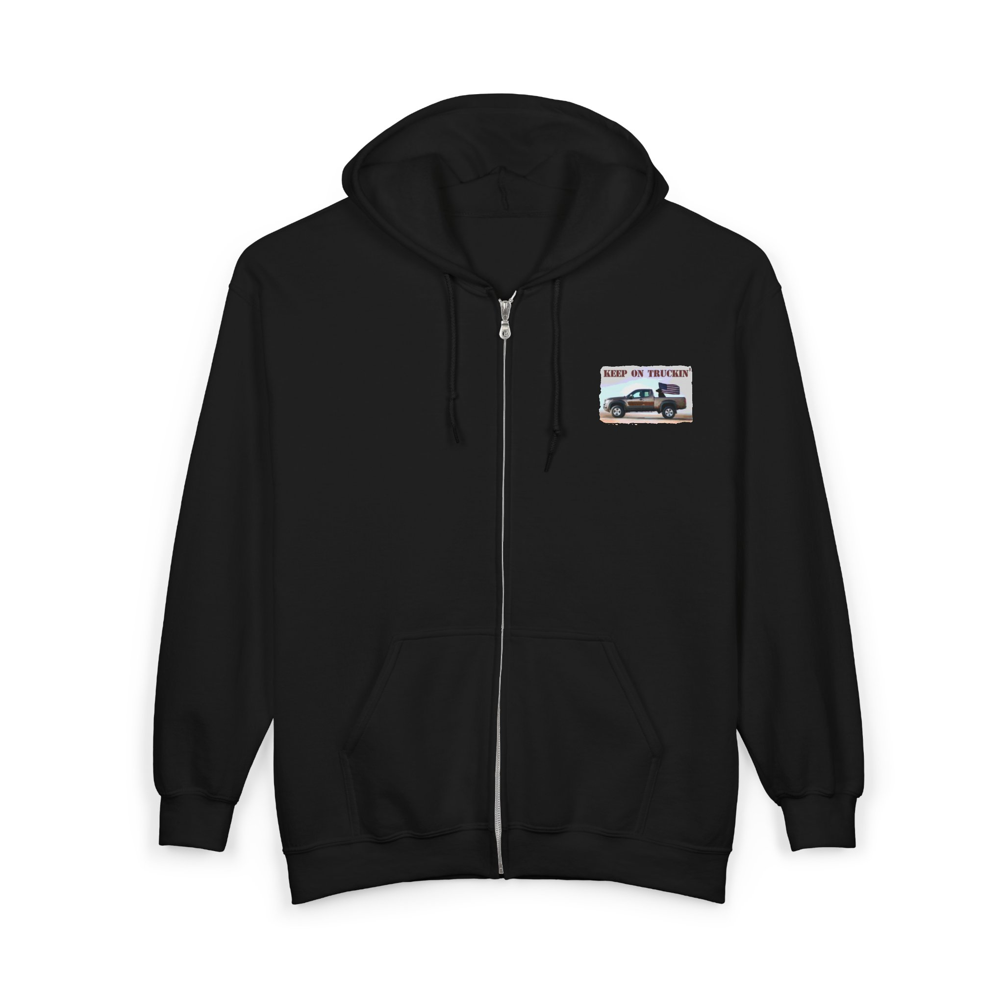 Keep on Truckin' Zip-Up Hoodie for Truck Enthusiasts - Image 3