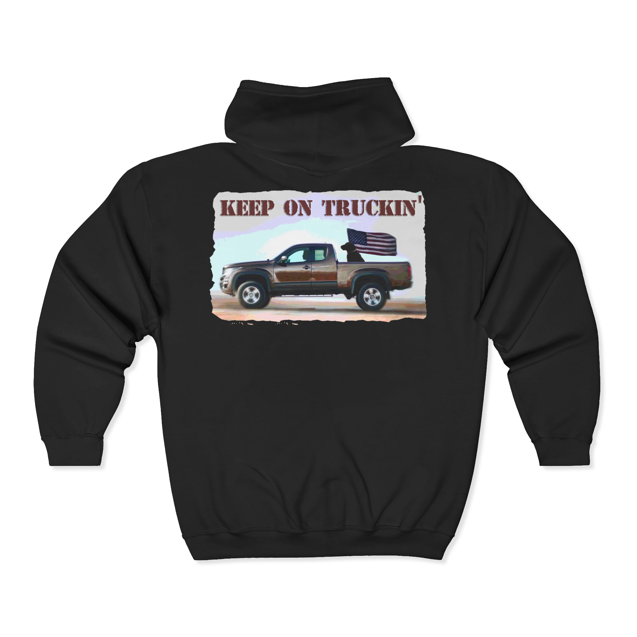 Keep on Truckin' Zip-Up Hoodie for Truck Enthusiasts - Image 2