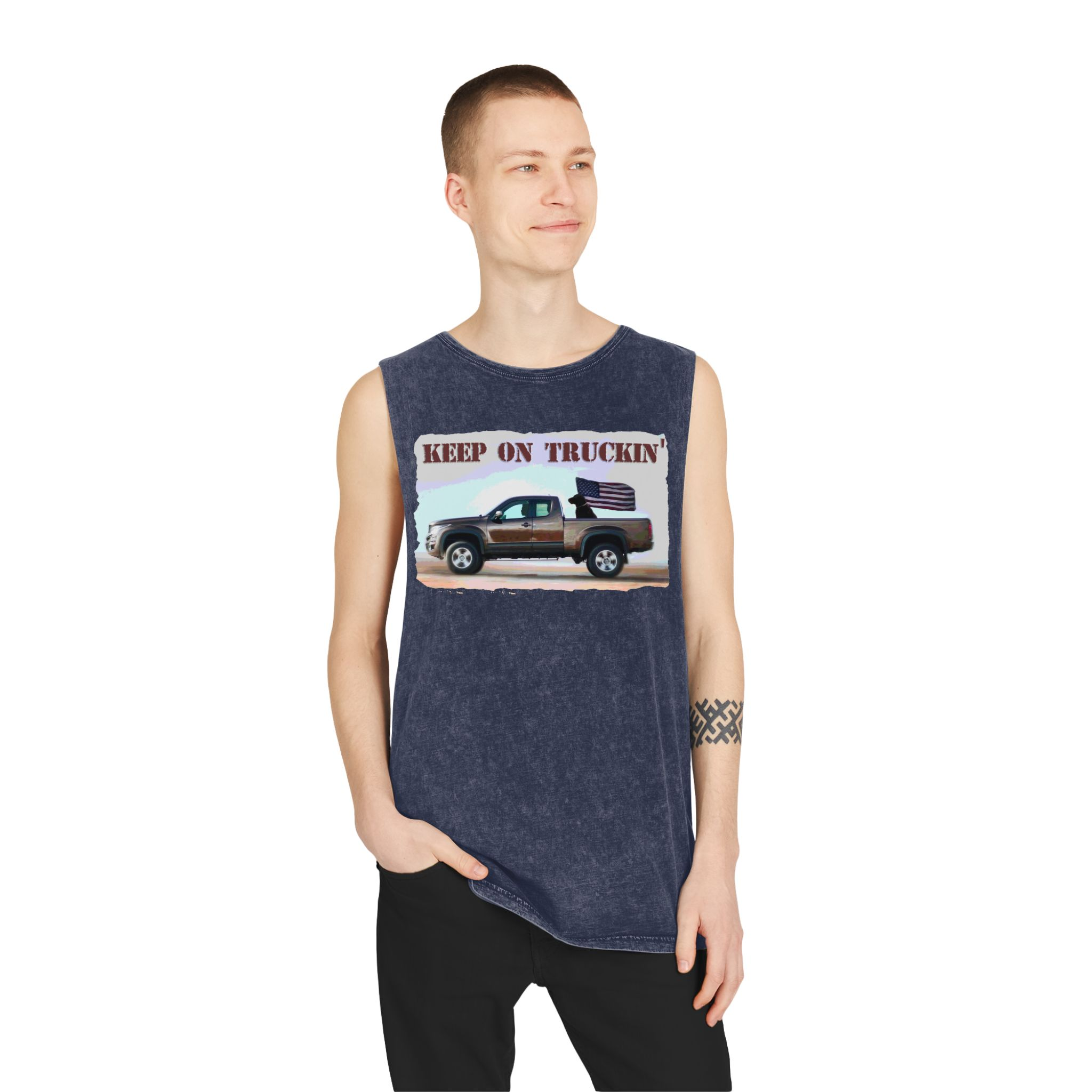 Tank Top - Keep on Truckin' Stonewash Unisex Shirt - Image 15
