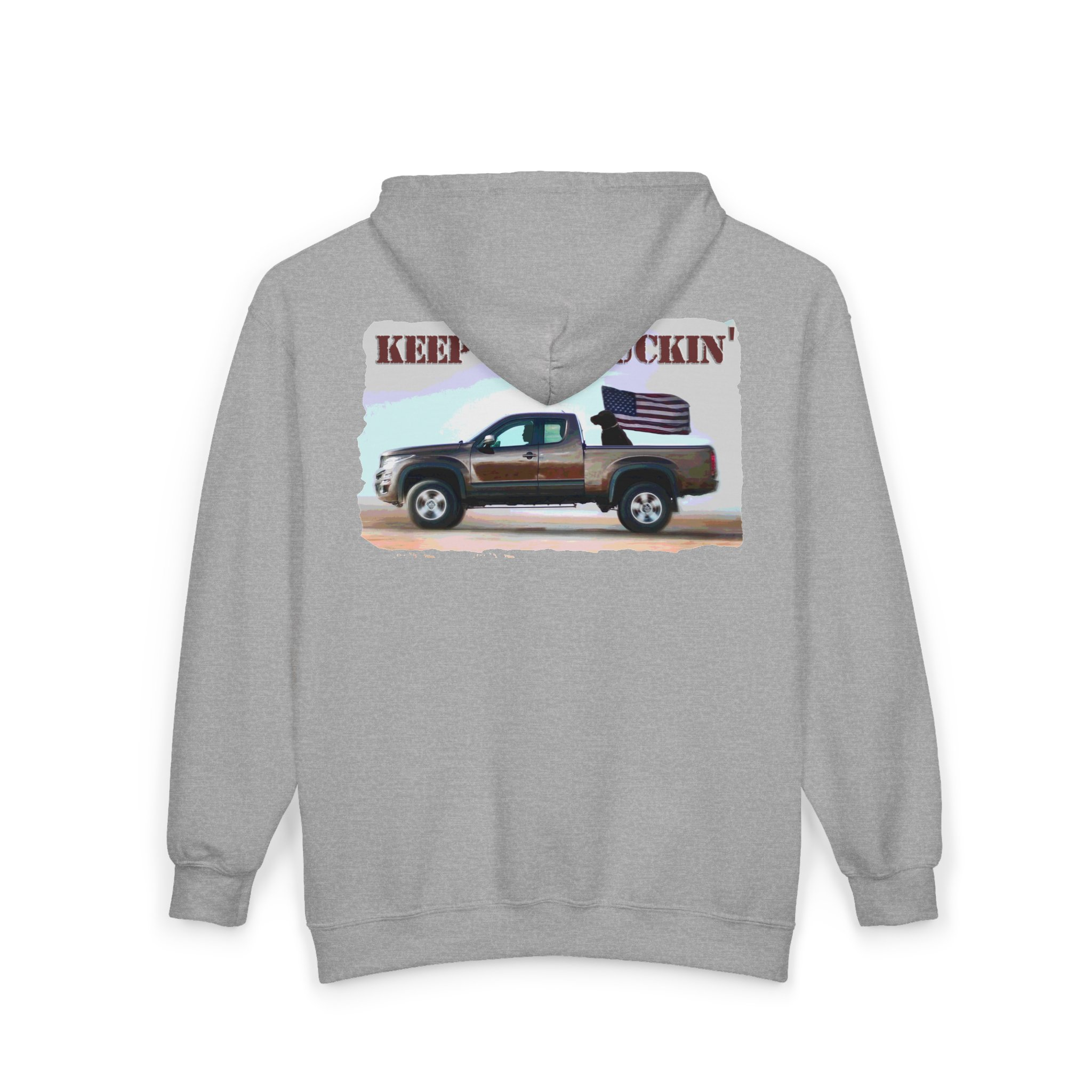 Keep on Truckin' Zip-Up Hoodie for Truck Enthusiasts - Image 8
