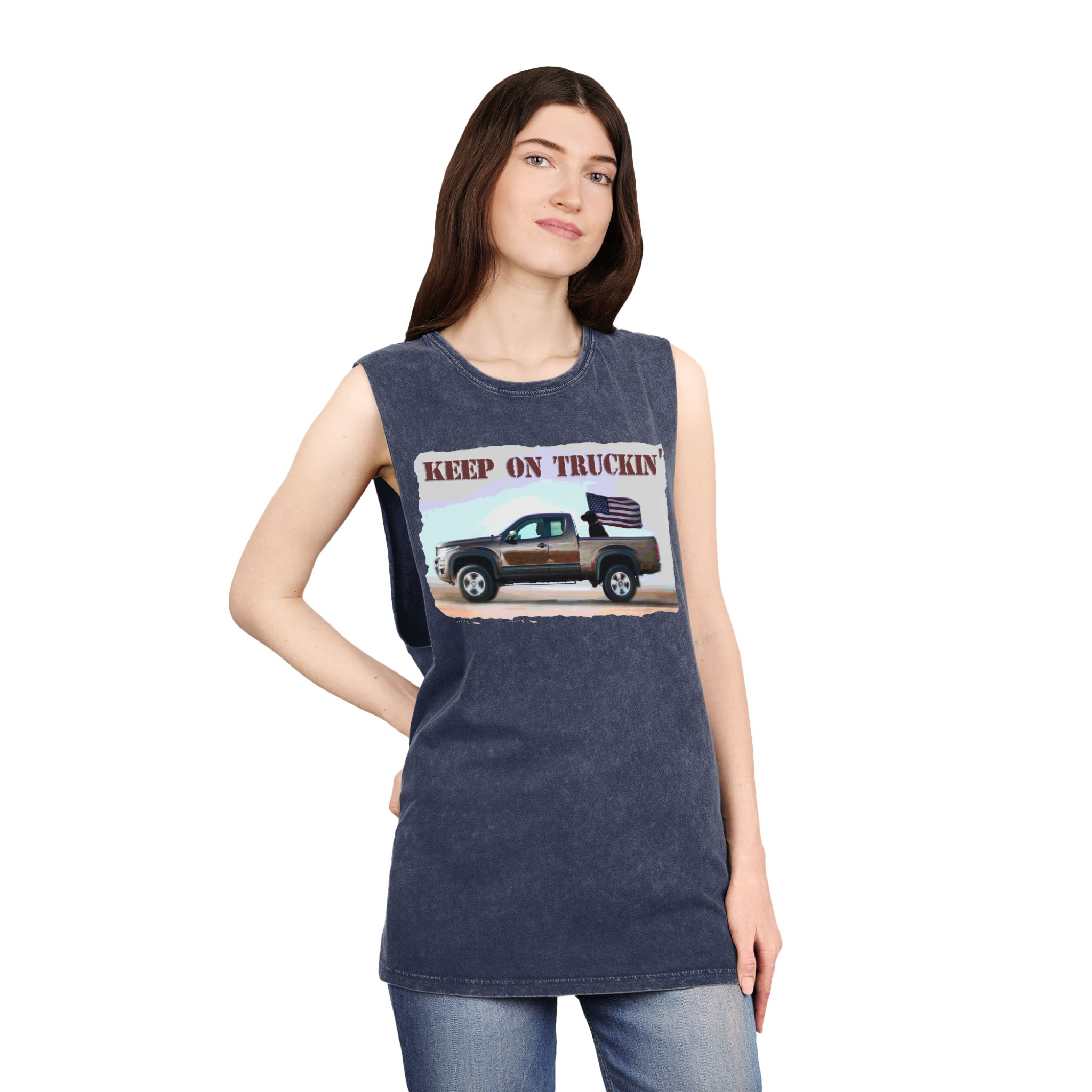 Tank Top - Keep on Truckin' Stonewash Unisex Shirt - Image 16