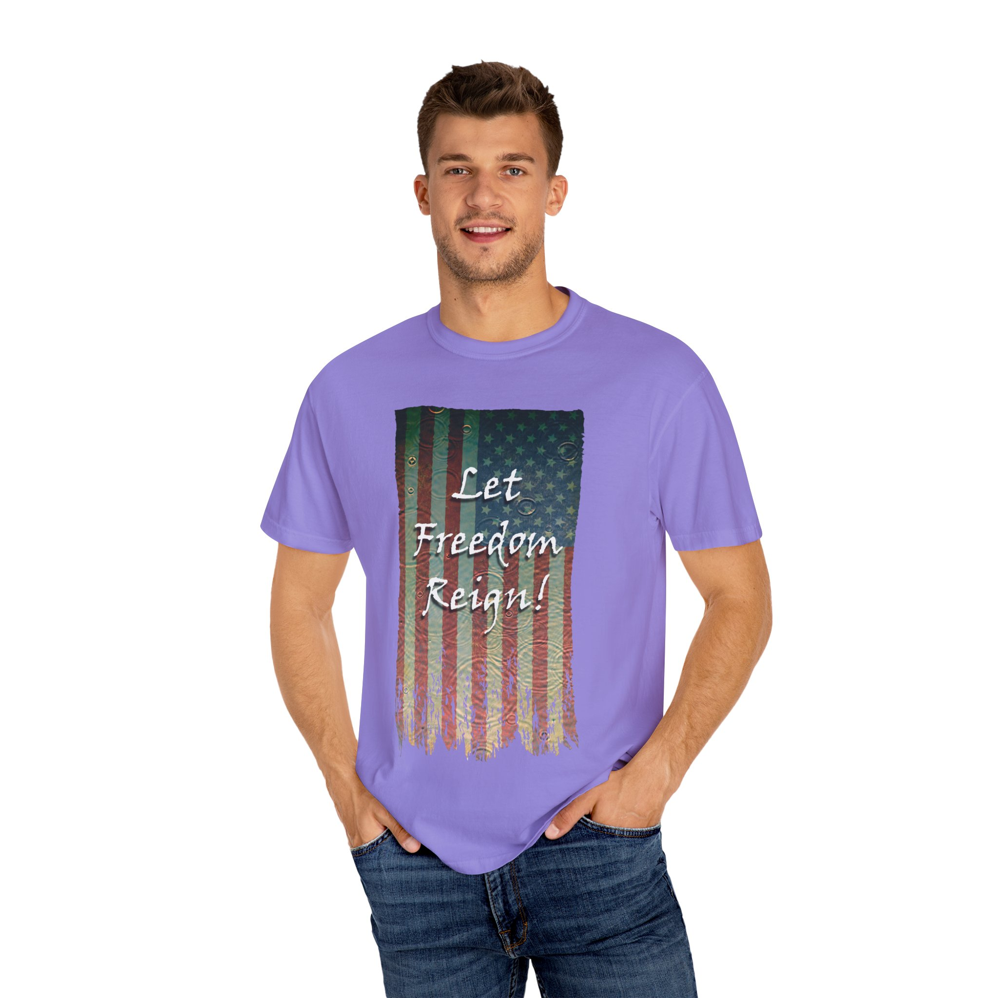 Patriotic Graphic Tee - Let Freedom Reign! Unisex T-Shirt, Perfect for Fourth of July, Memorial Day, BBQs, Casual Wear, Gift for Patriots - Image 44