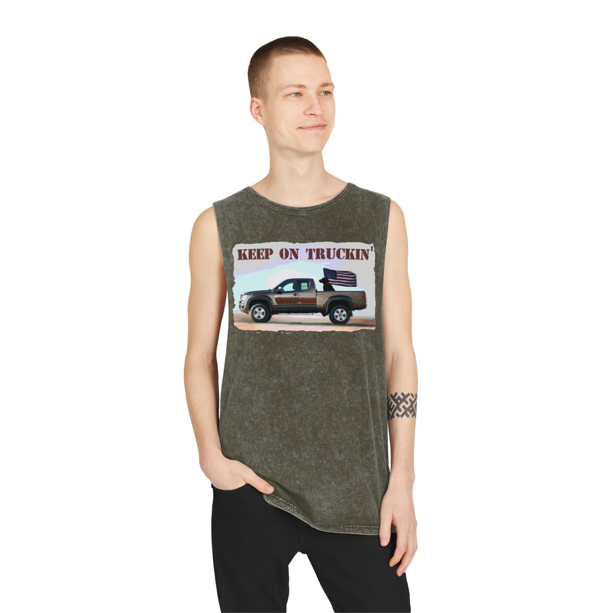 Tank Top - Keep on Truckin' Stonewash Unisex Shirt - Image 7