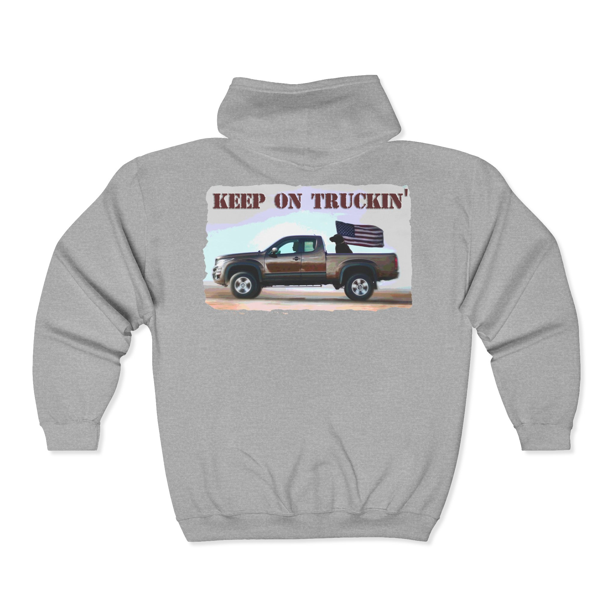 Keep on Truckin' Zip-Up Hoodie for Truck Enthusiasts - Image 6