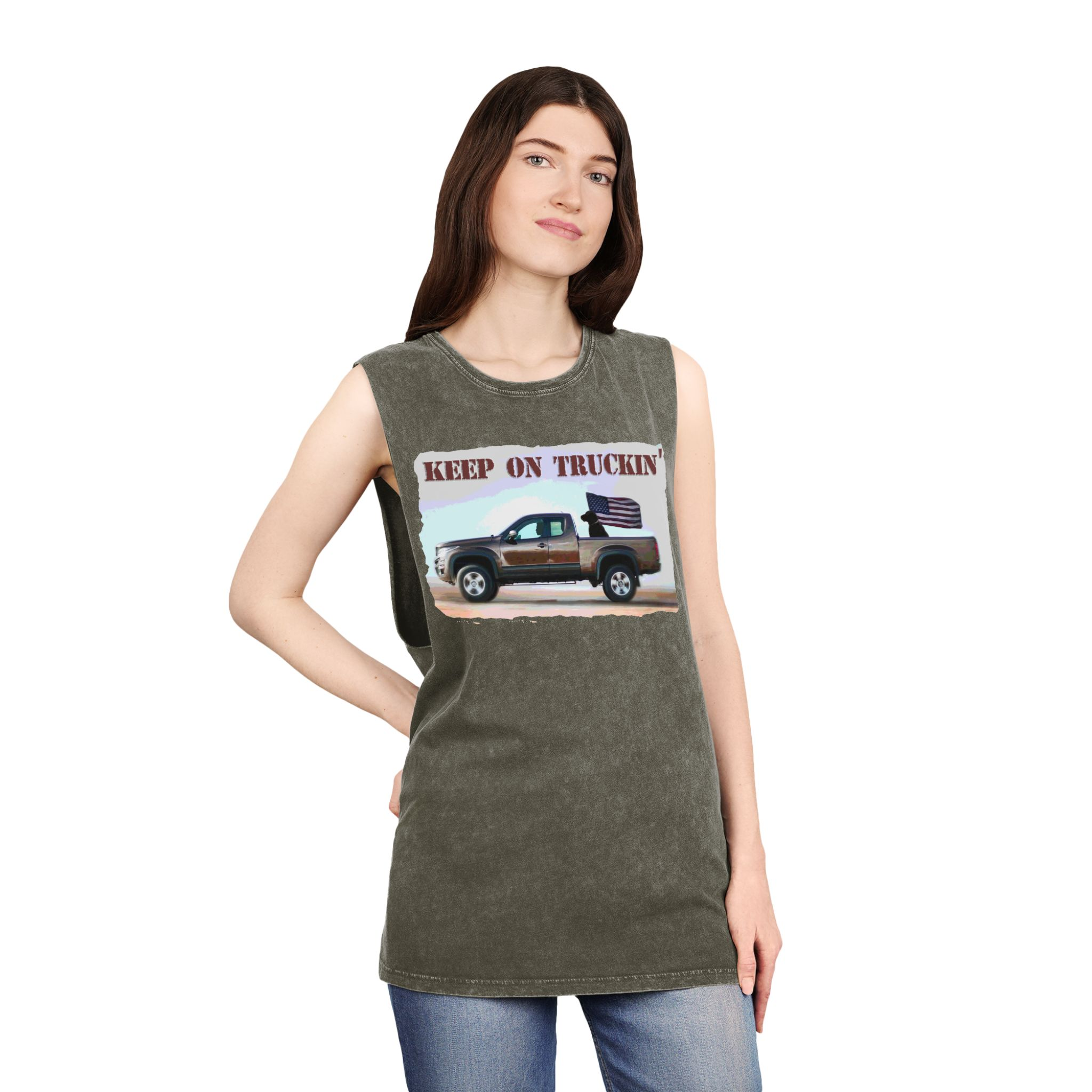 Tank Top - Keep on Truckin' Stonewash Unisex Shirt - Image 8