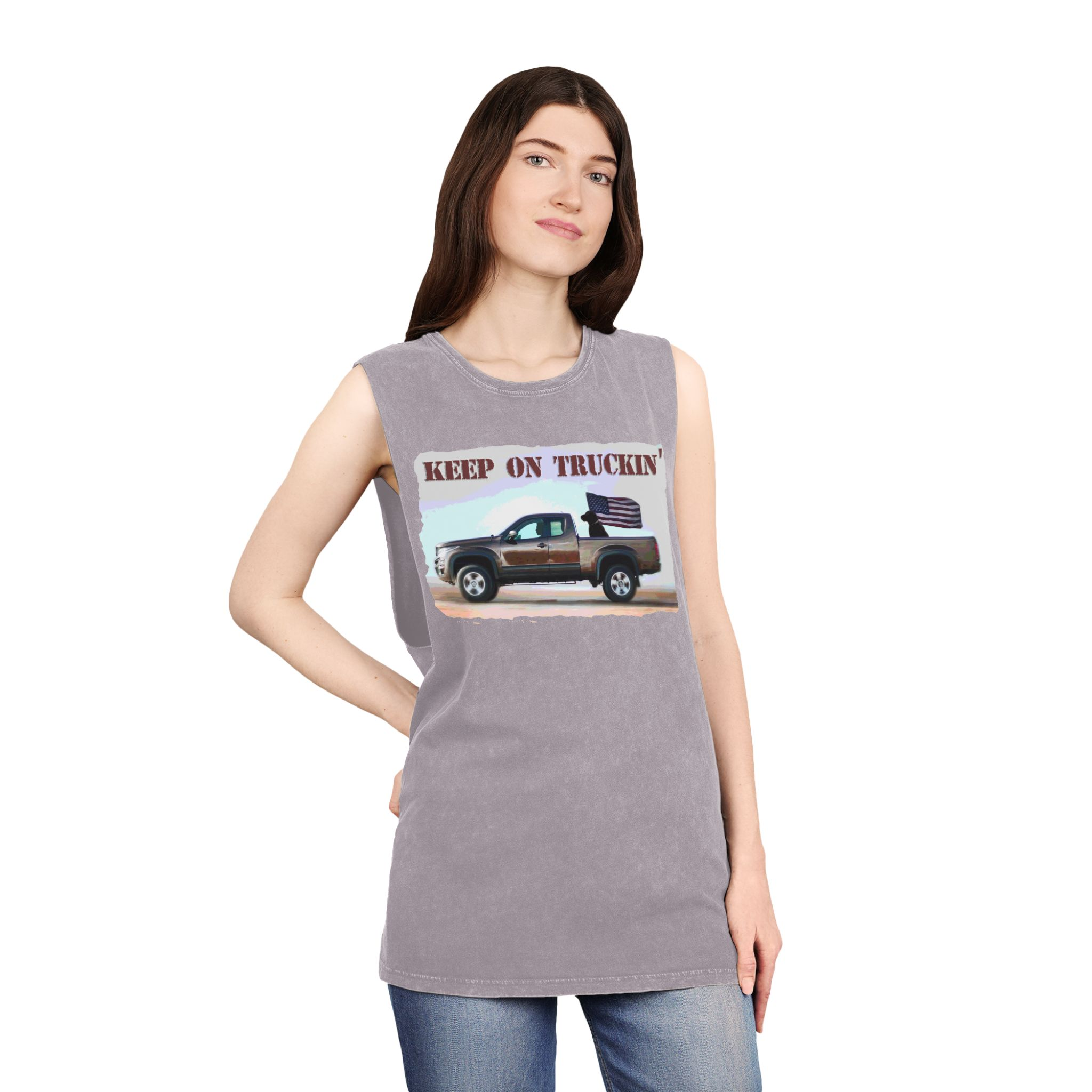 Tank Top - Keep on Truckin' Stonewash Unisex Shirt - Image 20