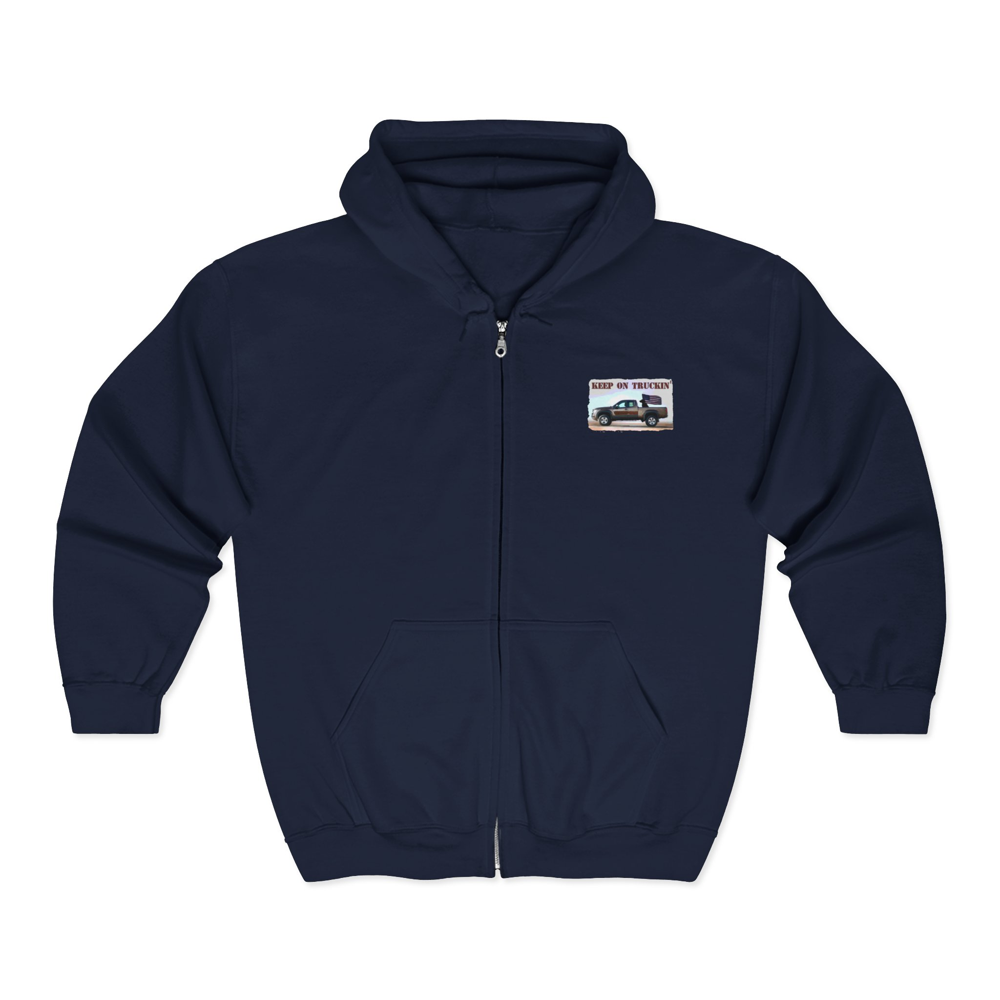 Keep on Truckin' Zip-Up Hoodie for Truck Enthusiasts - Image 13