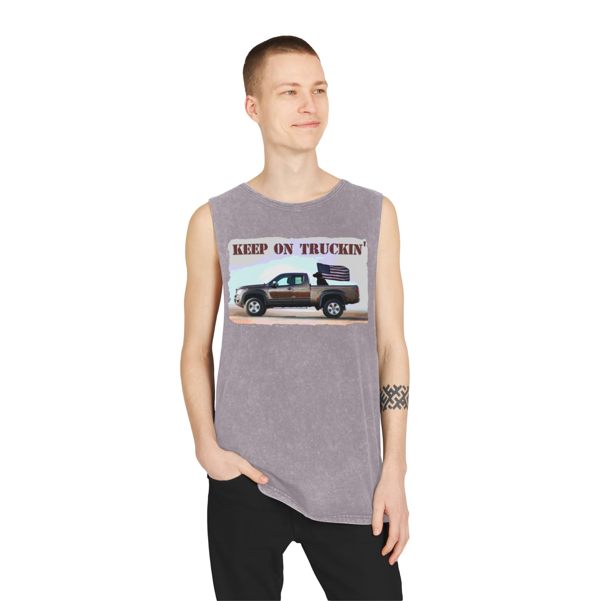 Tank Top - Keep on Truckin' Stonewash Unisex Shirt - Image 19