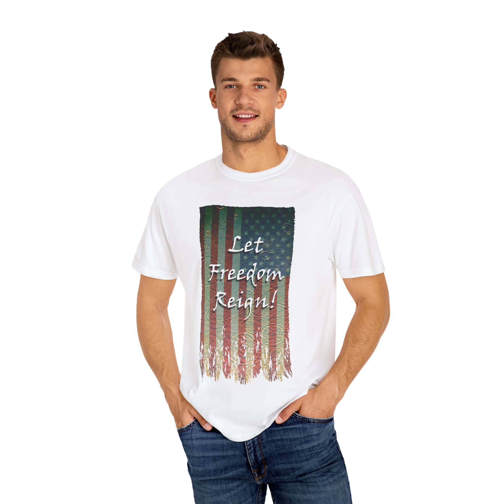 Patriotic Graphic Tee - Let Freedom Reign! Unisex T-Shirt, Perfect for Fourth of July, Memorial Day, BBQs, Casual Wear, Gift for Patriots - Image 4