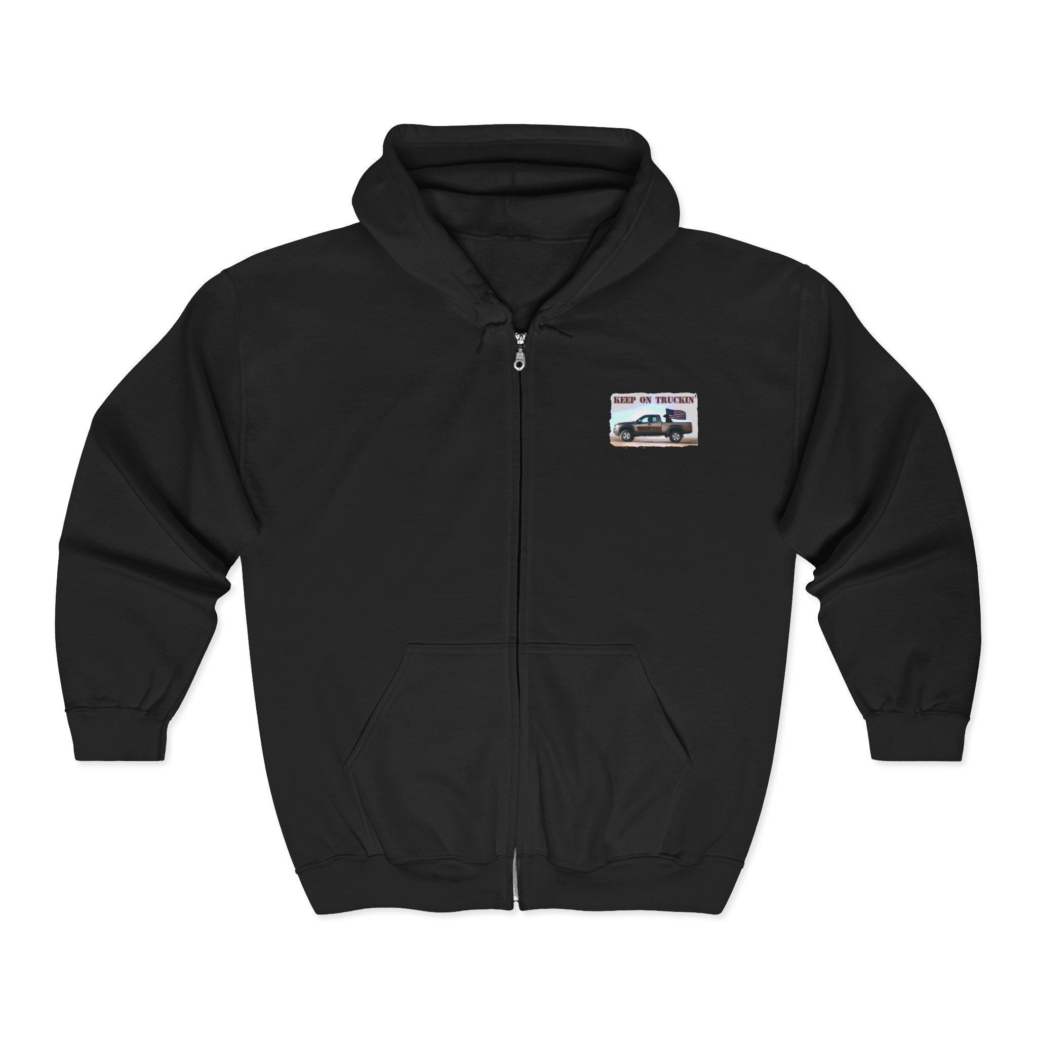 Keep on Truckin' Zip-Up Hoodie for Truck Enthusiasts