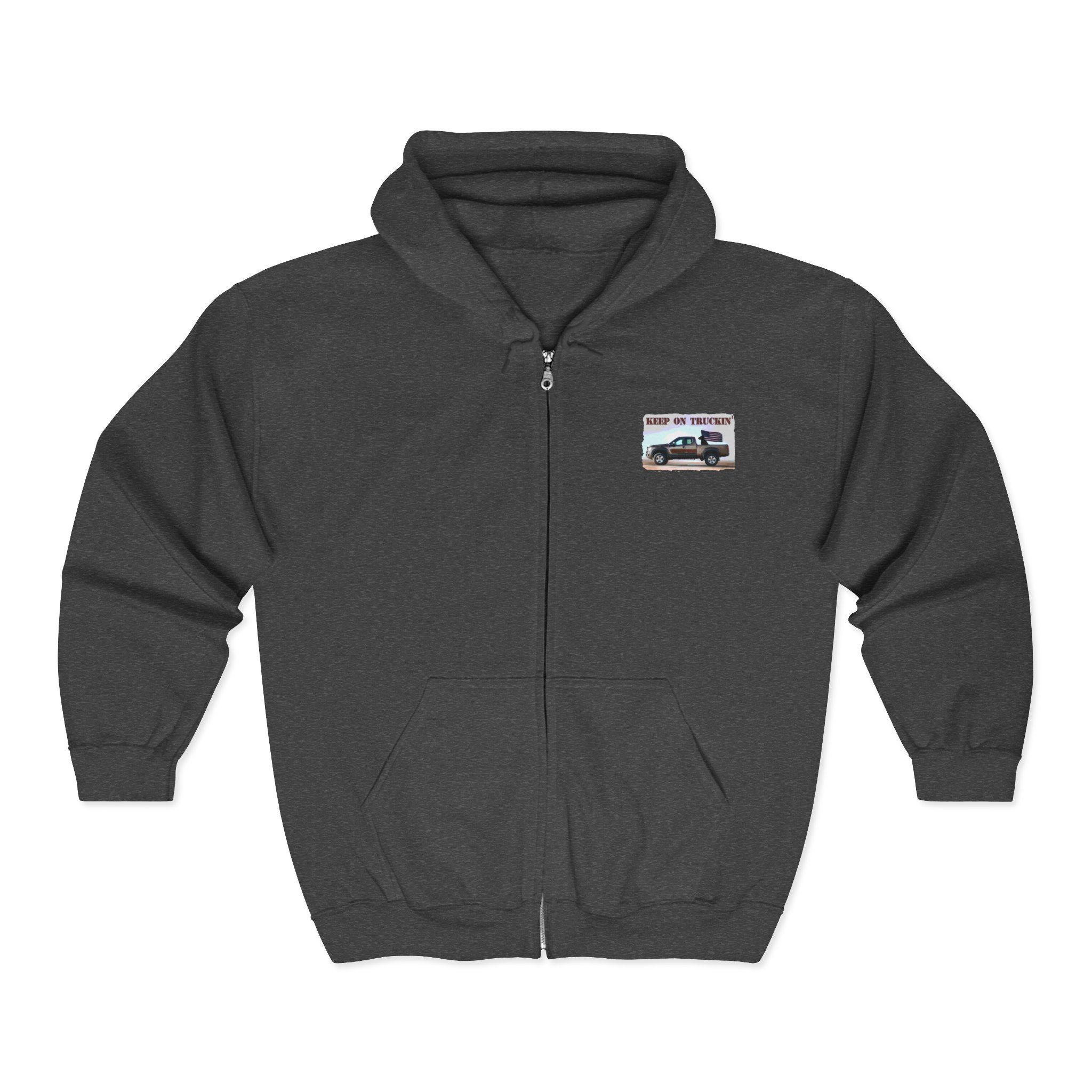 Keep on Truckin' Zip-Up Hoodie for Truck Enthusiasts - Image 9