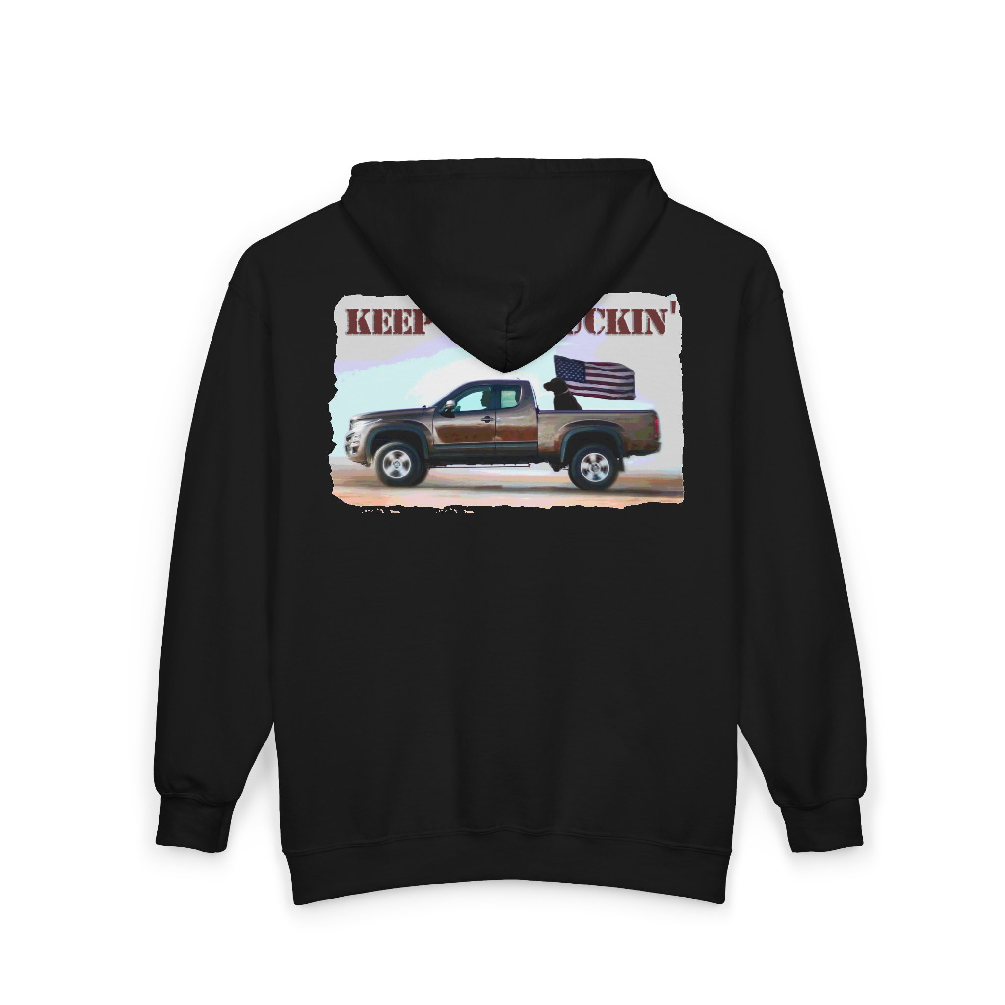 Keep on Truckin' Zip-Up Hoodie for Truck Enthusiasts - Image 4