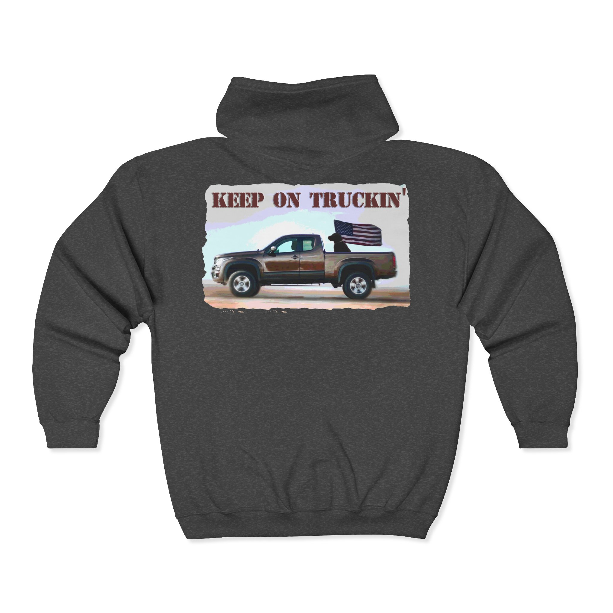 Keep on Truckin' Zip-Up Hoodie for Truck Enthusiasts - Image 10