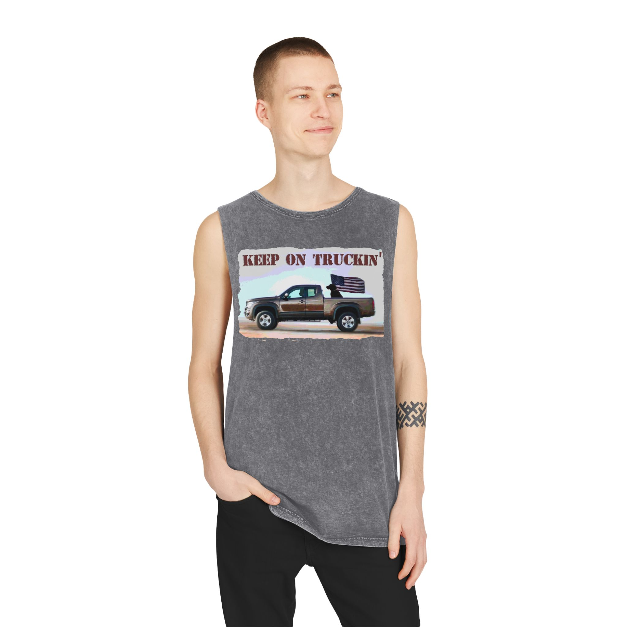 Tank Top - Keep on Truckin' Stonewash Unisex Shirt - Image 11