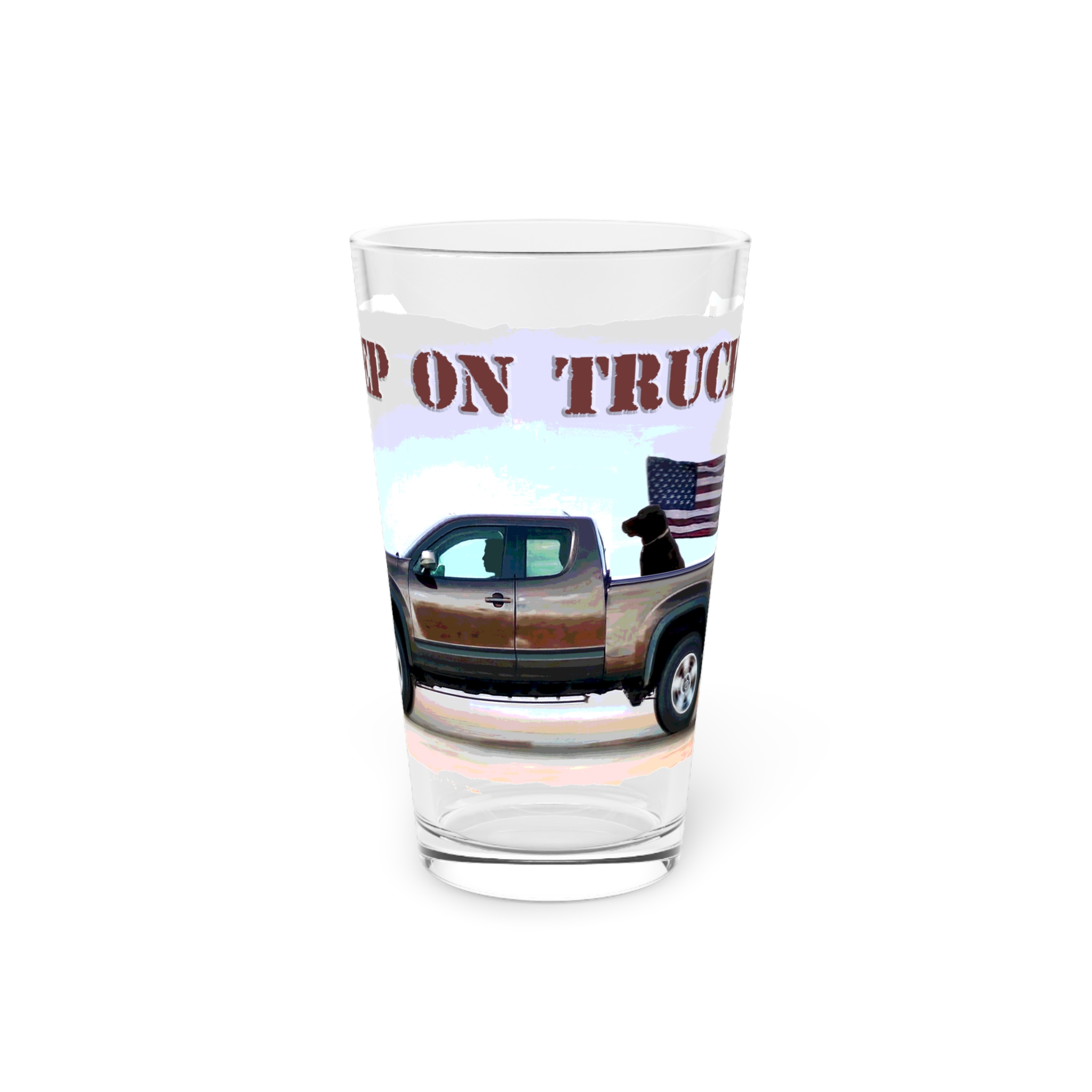 Drinkware Glass Keep on Truckin' 16oz Pint Glass