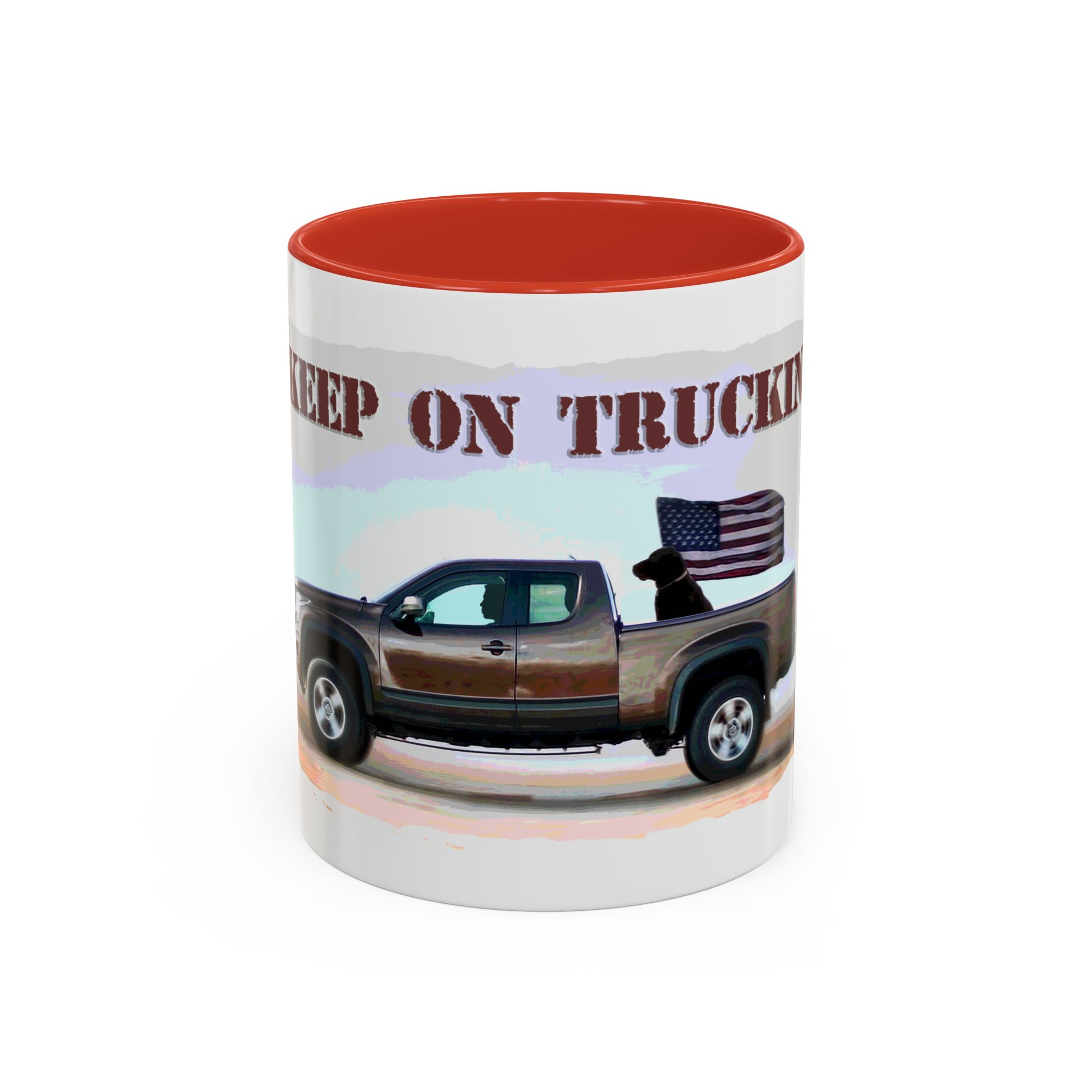 Patriotic "Keep On Truckin'" Accent Coffee Mug (11/15 oz) - Image 13