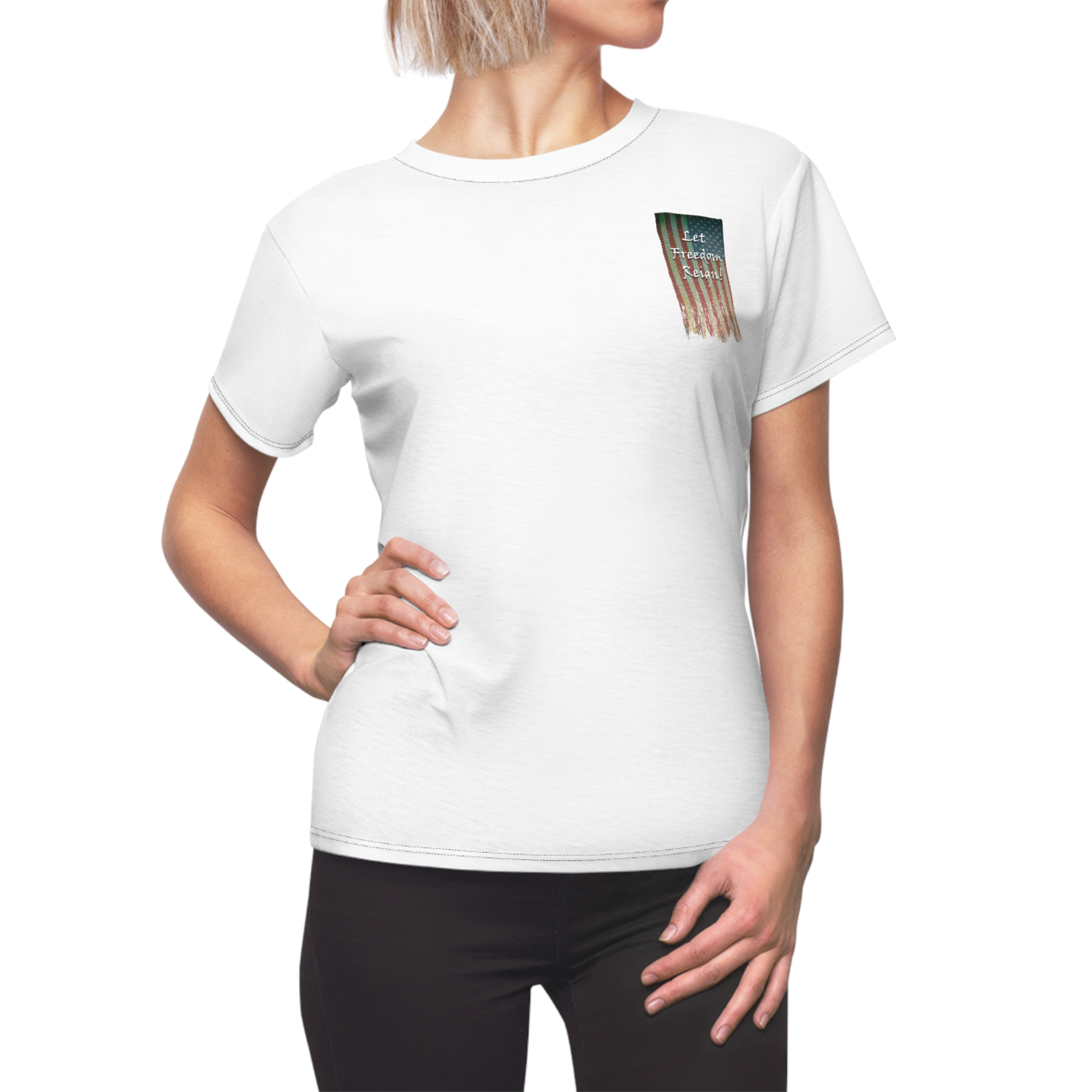 Patriotic Women's T‑Shirt — All‑Over Print USA Flag Tee - Image 6
