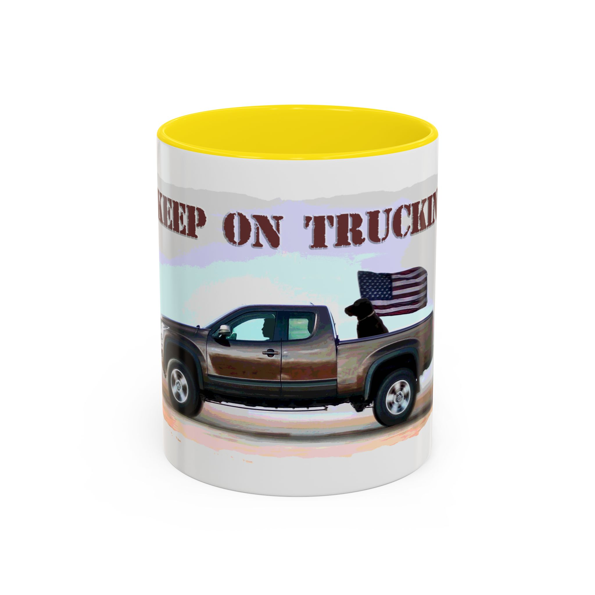 Patriotic "Keep On Truckin'" Accent Coffee Mug (11/15 oz) - Image 45