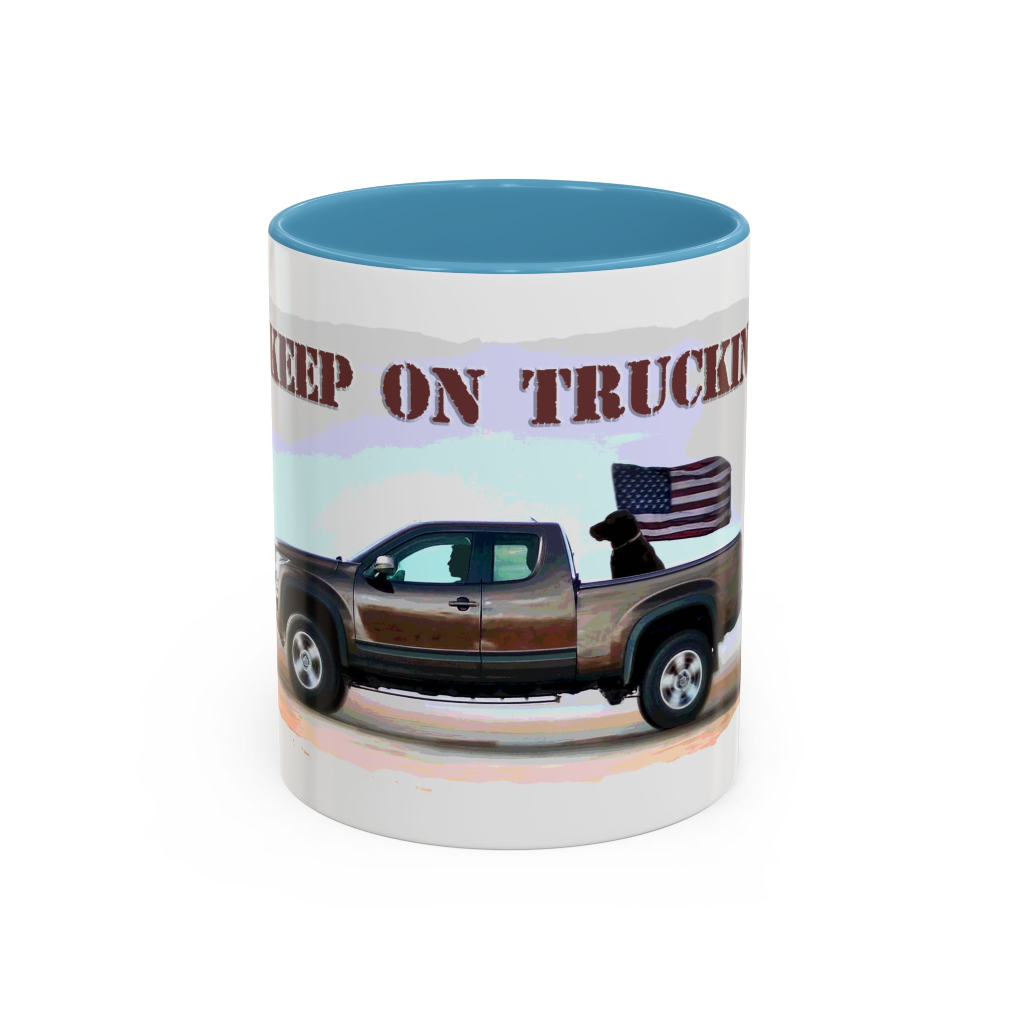 Patriotic "Keep On Truckin'" Accent Coffee Mug (11/15 oz) - Image 33