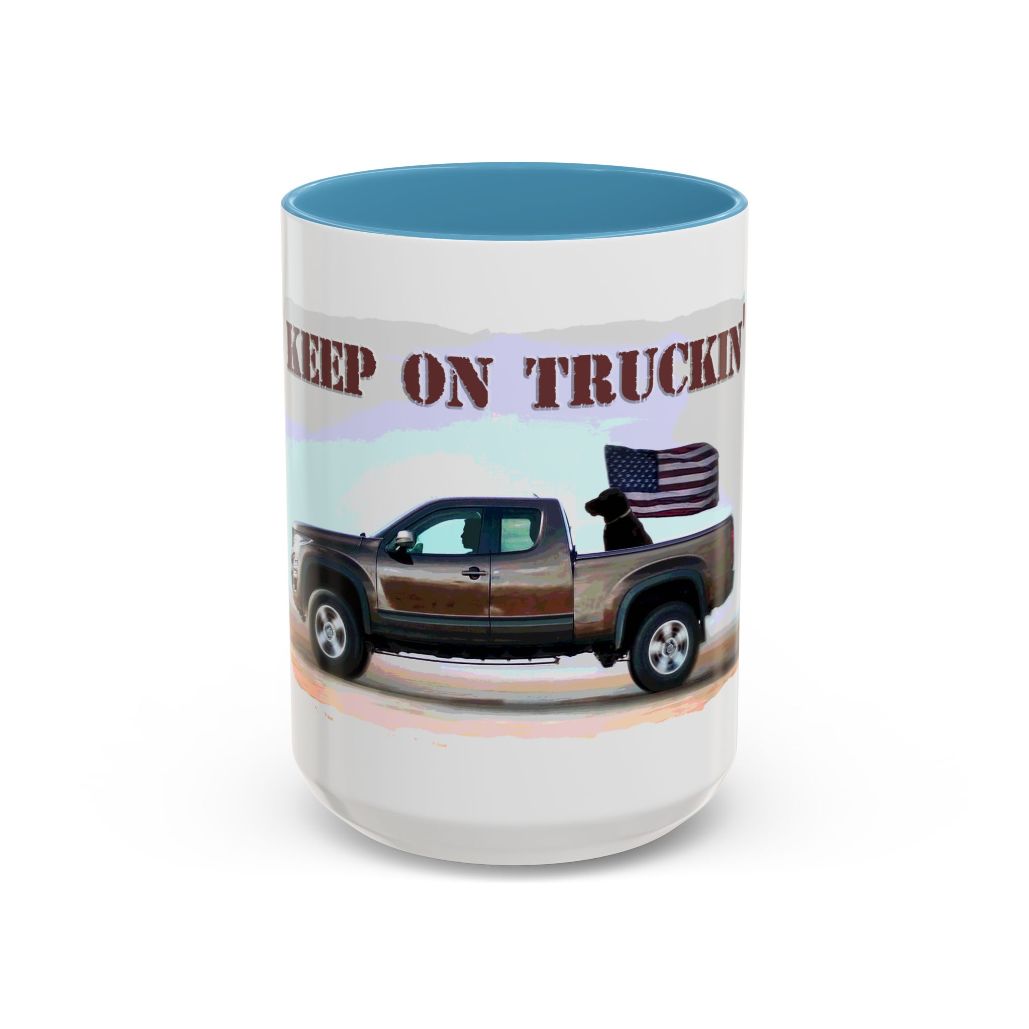 Patriotic "Keep On Truckin'" Accent Coffee Mug (11/15 oz) - Image 37