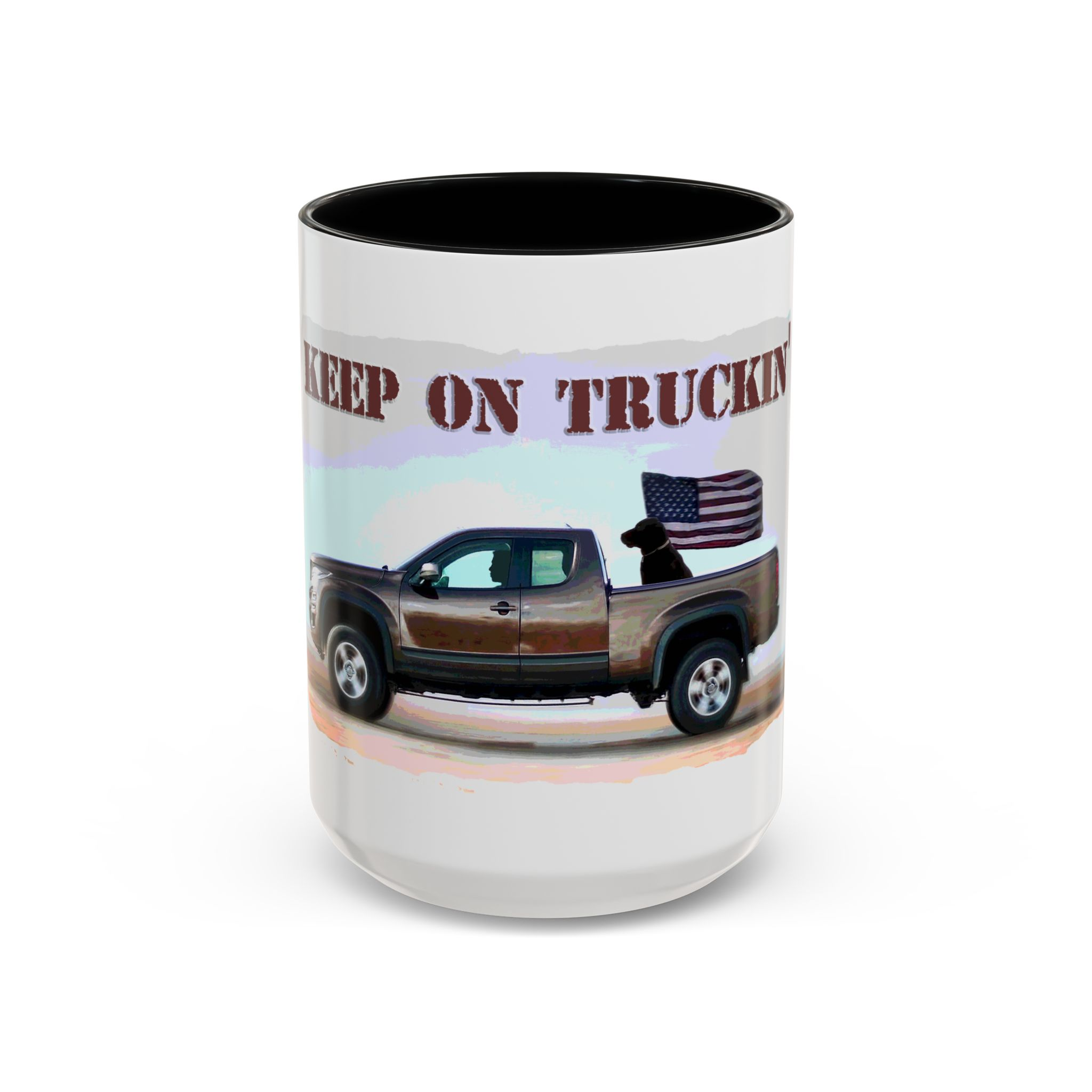 Patriotic "Keep On Truckin'" Accent Coffee Mug (11/15 oz) - Image 17