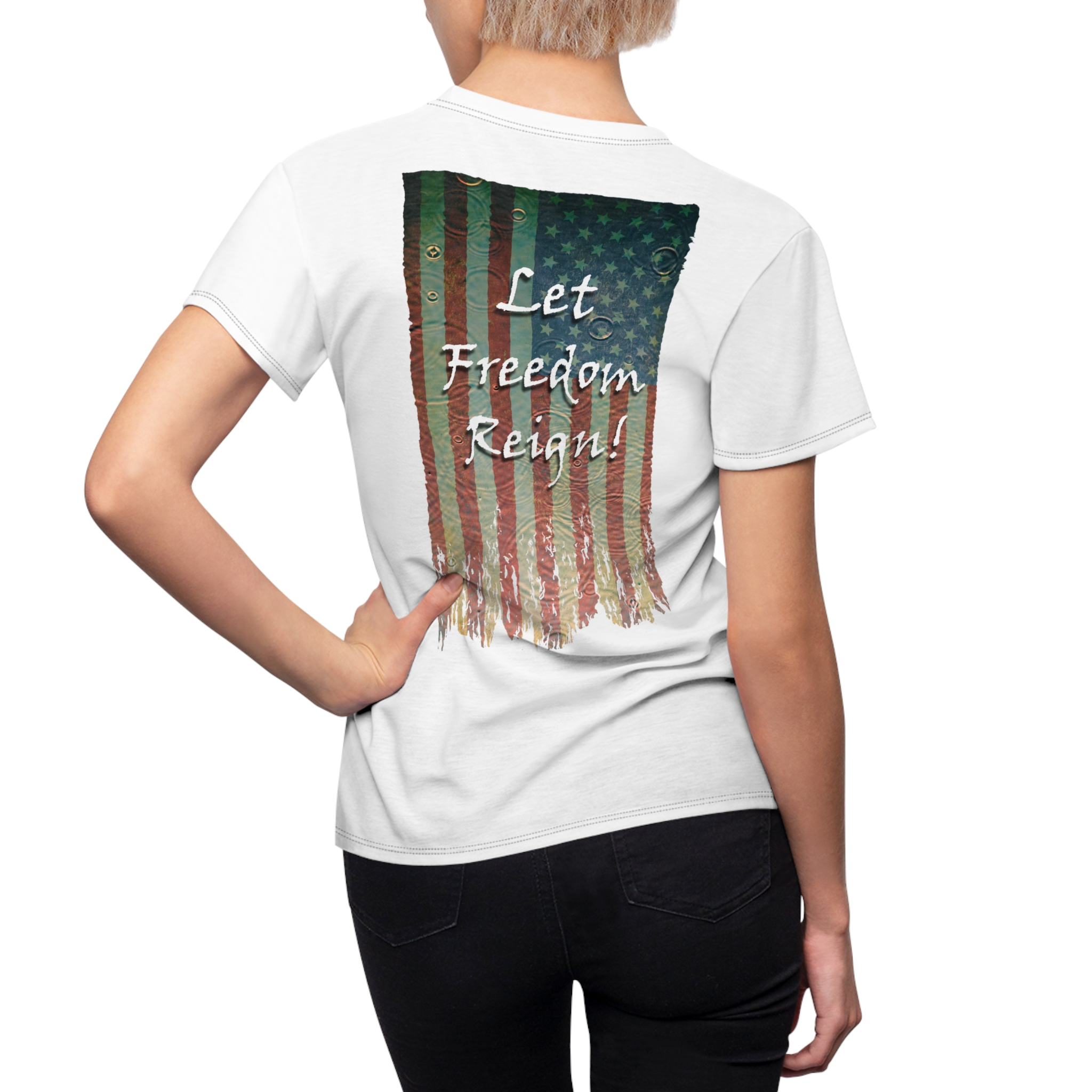 Patriotic Women's T‑Shirt — All‑Over Print USA Flag Tee - Image 7
