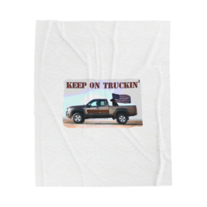Keep on Truckin' Velveteen Plush Blanket — Cozy Retro Trucking Throw