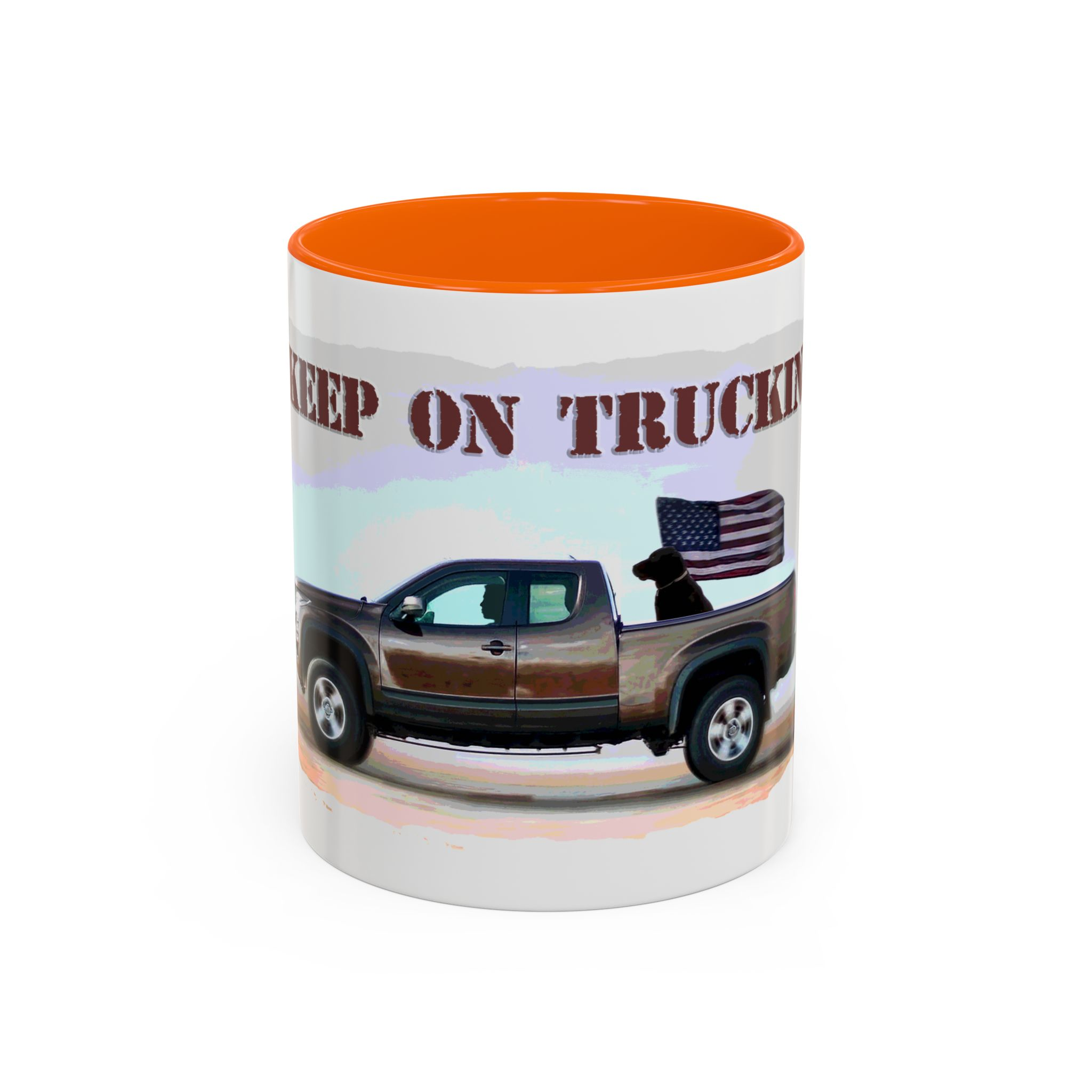 Patriotic "Keep On Truckin'" Accent Coffee Mug (11/15 oz) - Image 41