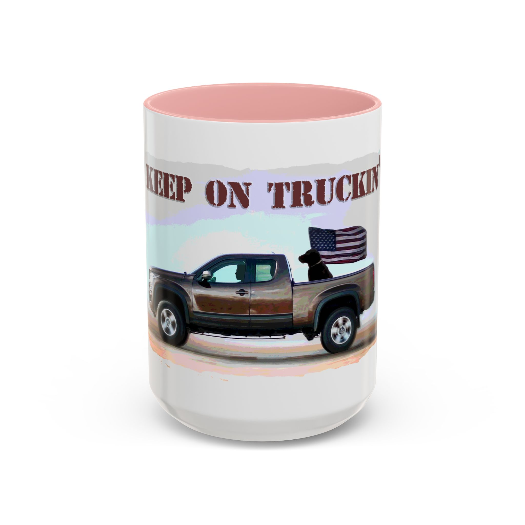 Patriotic "Keep On Truckin'" Accent Coffee Mug (11/15 oz) - Image 25