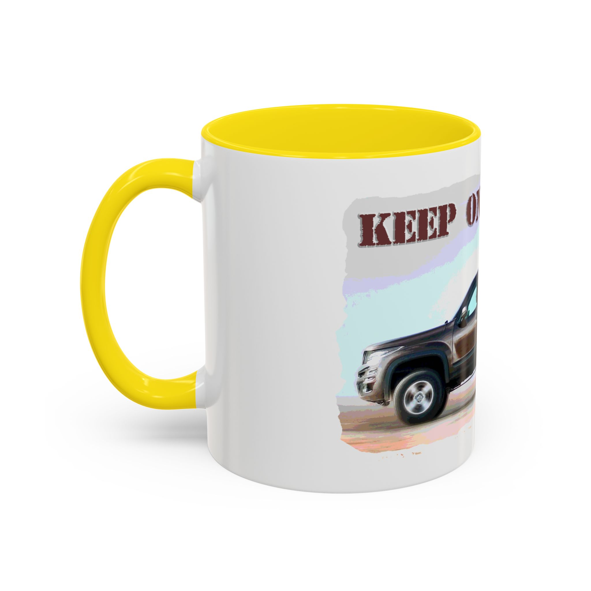 Patriotic "Keep On Truckin'" Accent Coffee Mug (11/15 oz) - Image 47