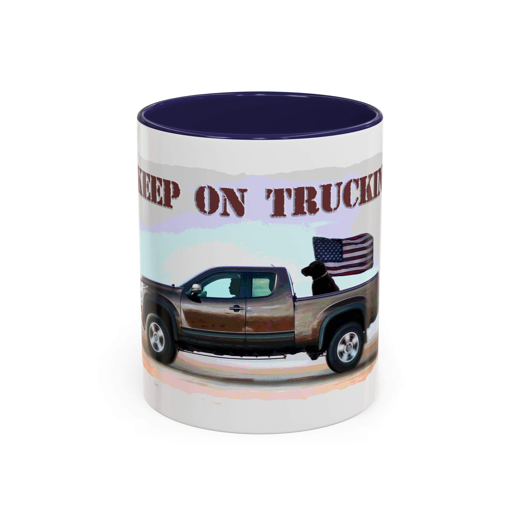 Patriotic "Keep On Truckin'" Accent Coffee Mug (11/15 oz) - Image 5