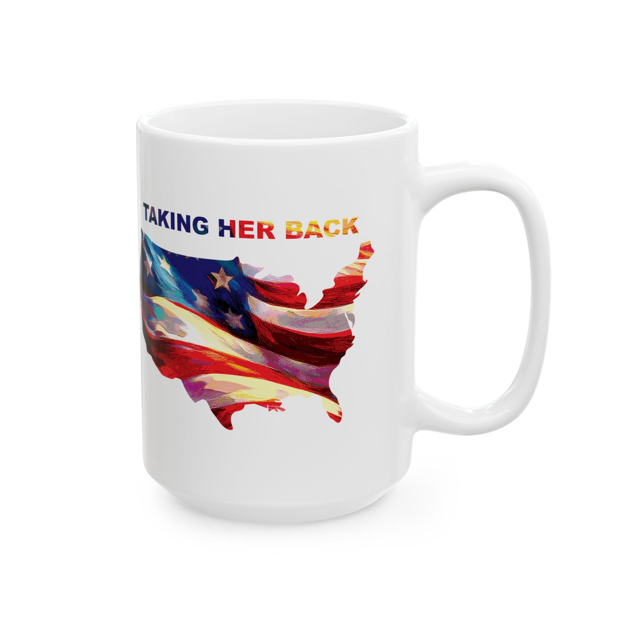 Patriotic Ceramic Mug — American Flag Coffee Cup (11oz & 15oz) - Image 2
