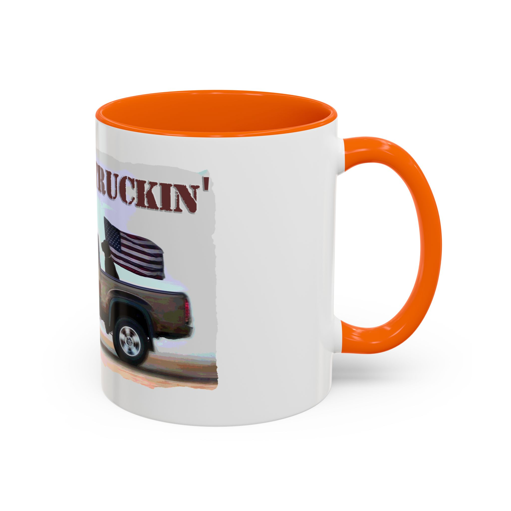 Patriotic "Keep On Truckin'" Accent Coffee Mug (11/15 oz) - Image 42