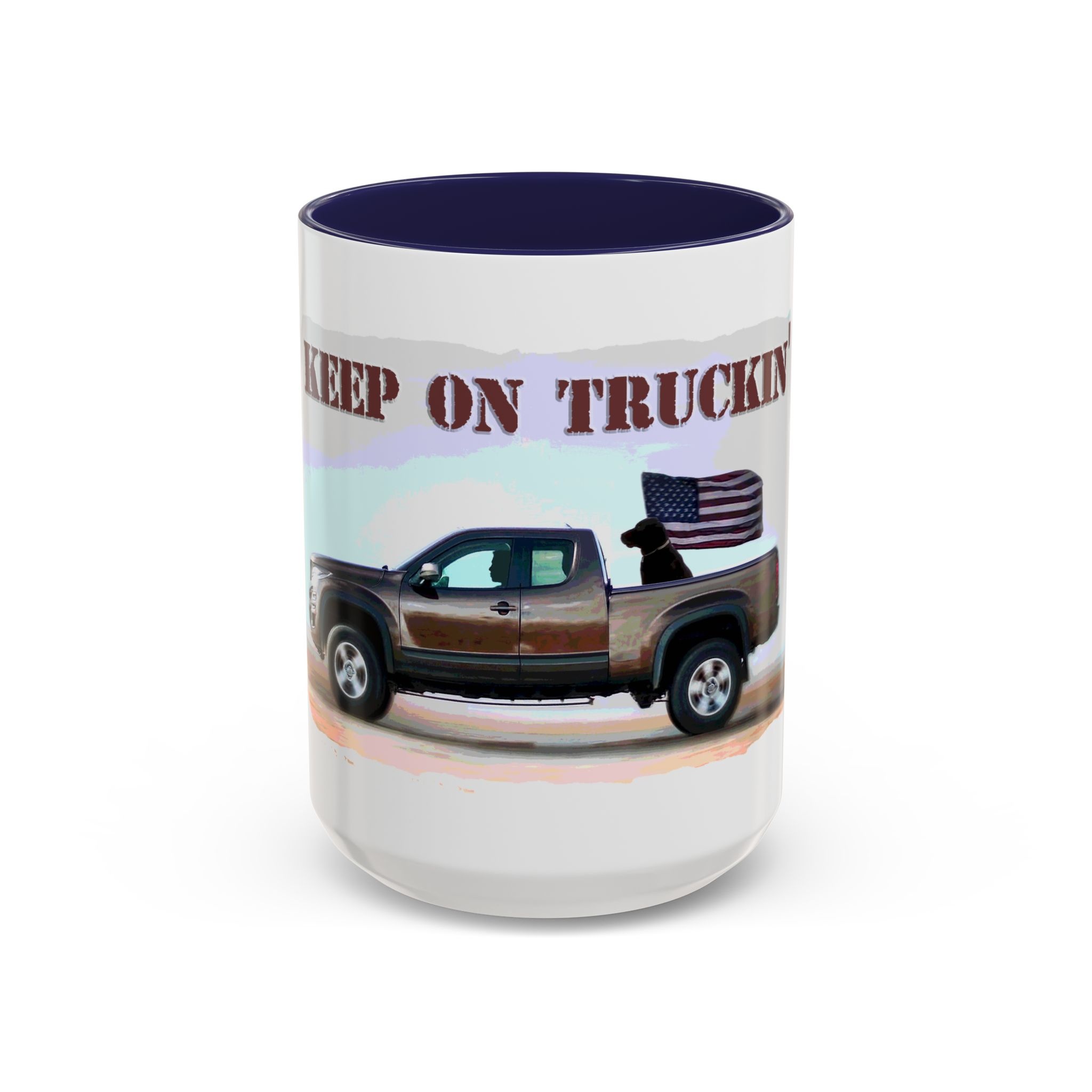 Patriotic "Keep On Truckin'" Accent Coffee Mug (11/15 oz) - Image 21