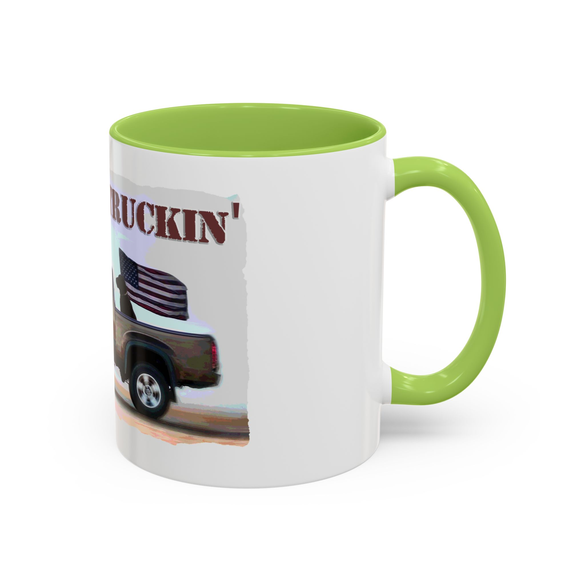 Patriotic "Keep On Truckin'" Accent Coffee Mug (11/15 oz) - Image 50