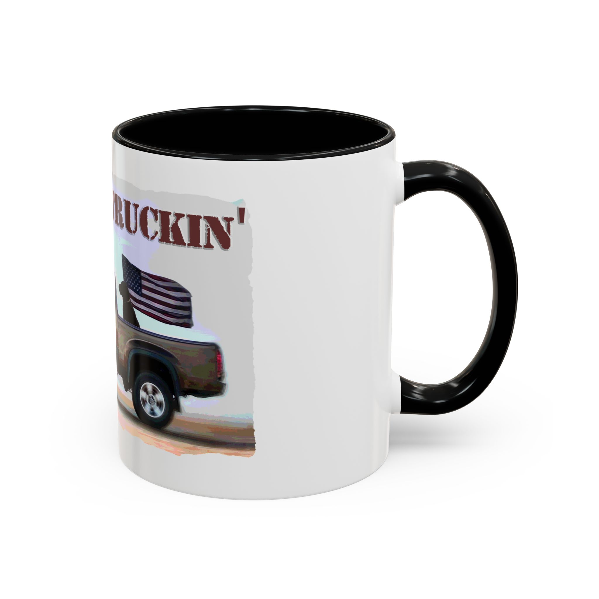 Patriotic "Keep On Truckin'" Accent Coffee Mug (11/15 oz) - Image 2