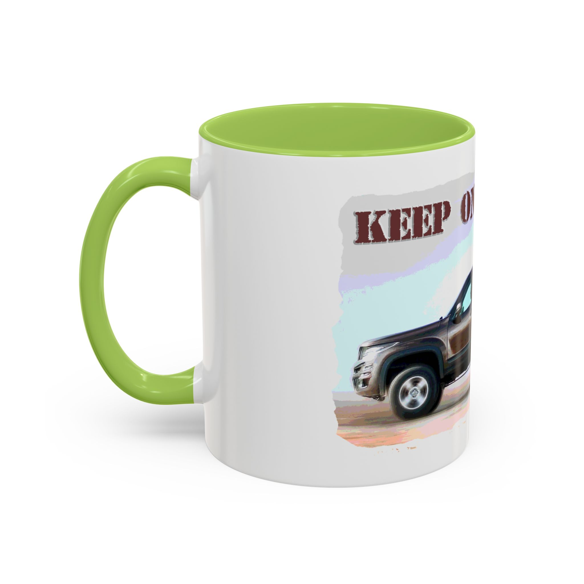 Patriotic "Keep On Truckin'" Accent Coffee Mug (11/15 oz) - Image 51