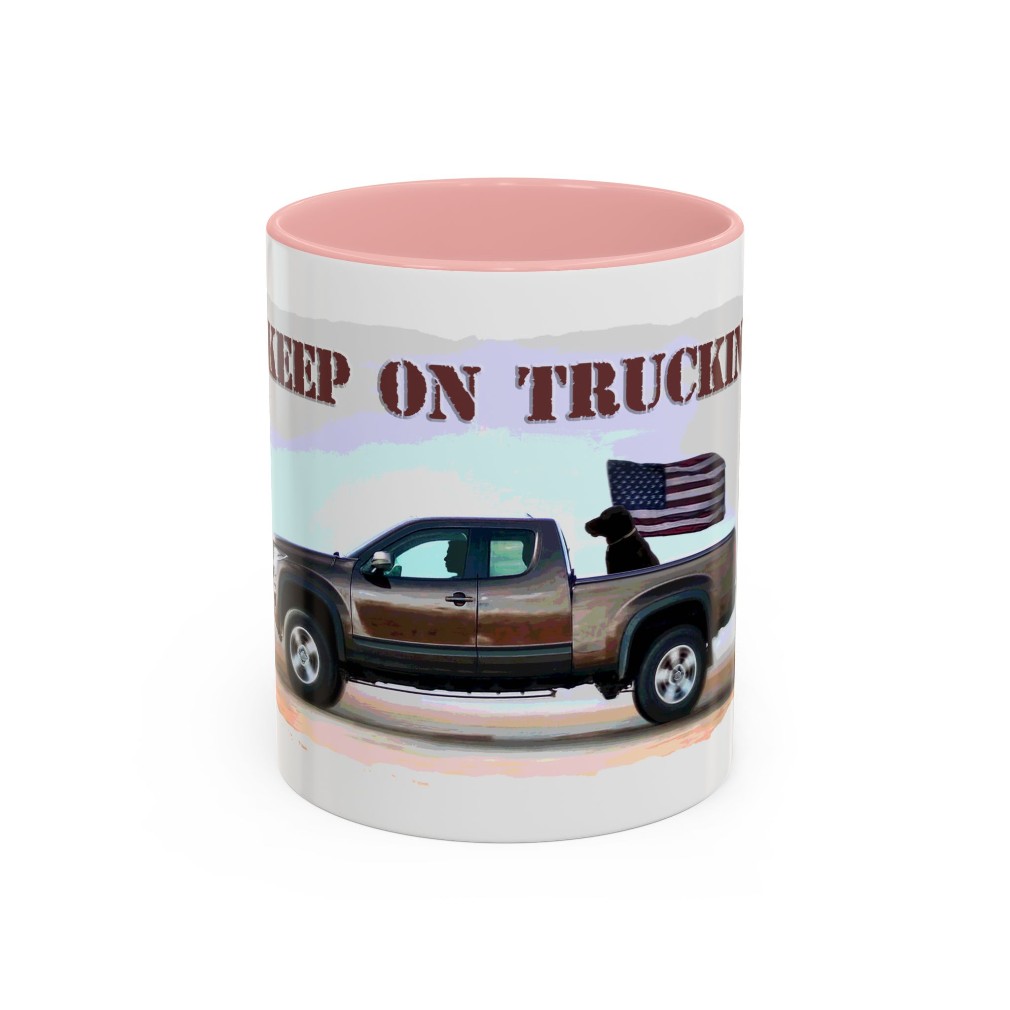 Patriotic "Keep On Truckin'" Accent Coffee Mug (11/15 oz) - Image 9