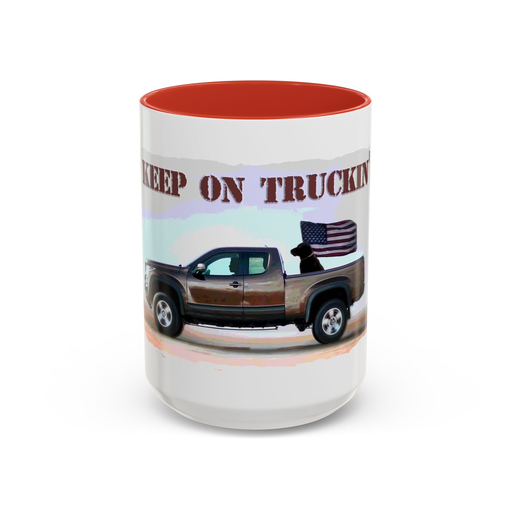 Patriotic "Keep On Truckin'" Accent Coffee Mug (11/15 oz) - Image 29