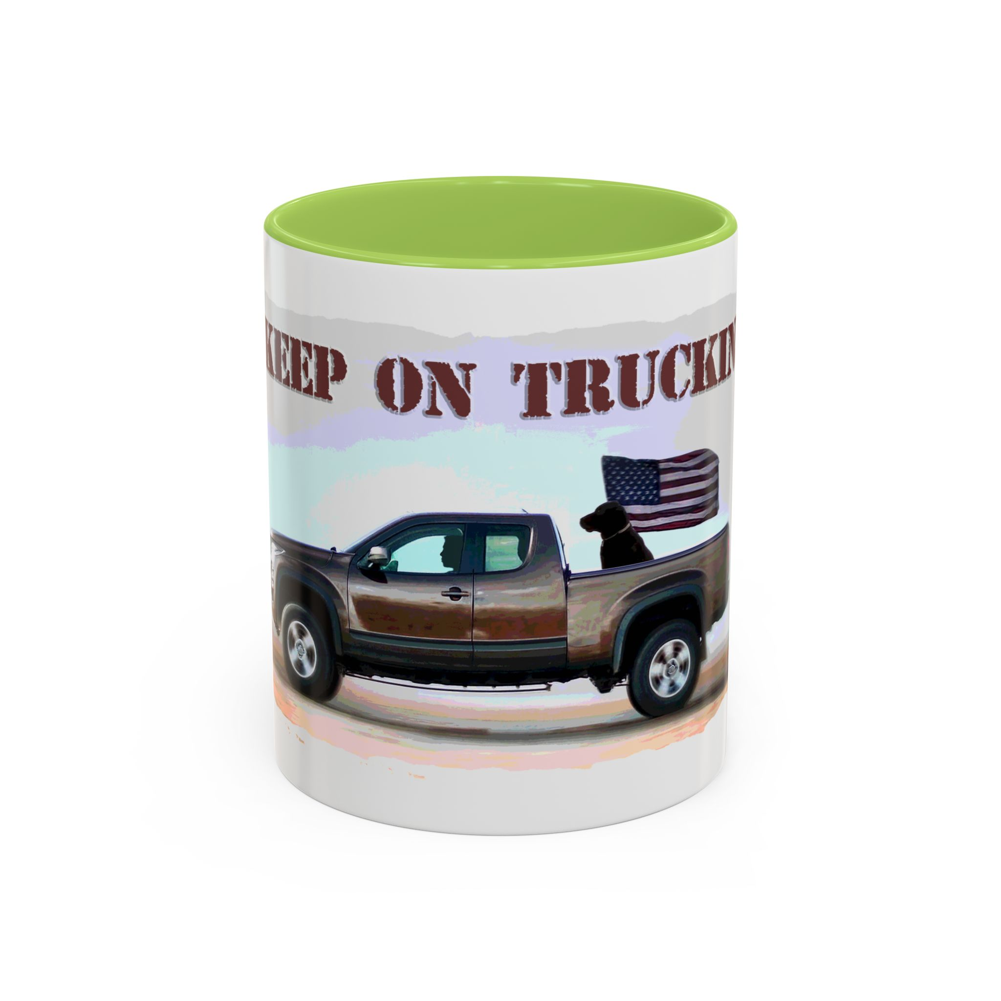 Patriotic "Keep On Truckin'" Accent Coffee Mug (11/15 oz) - Image 49