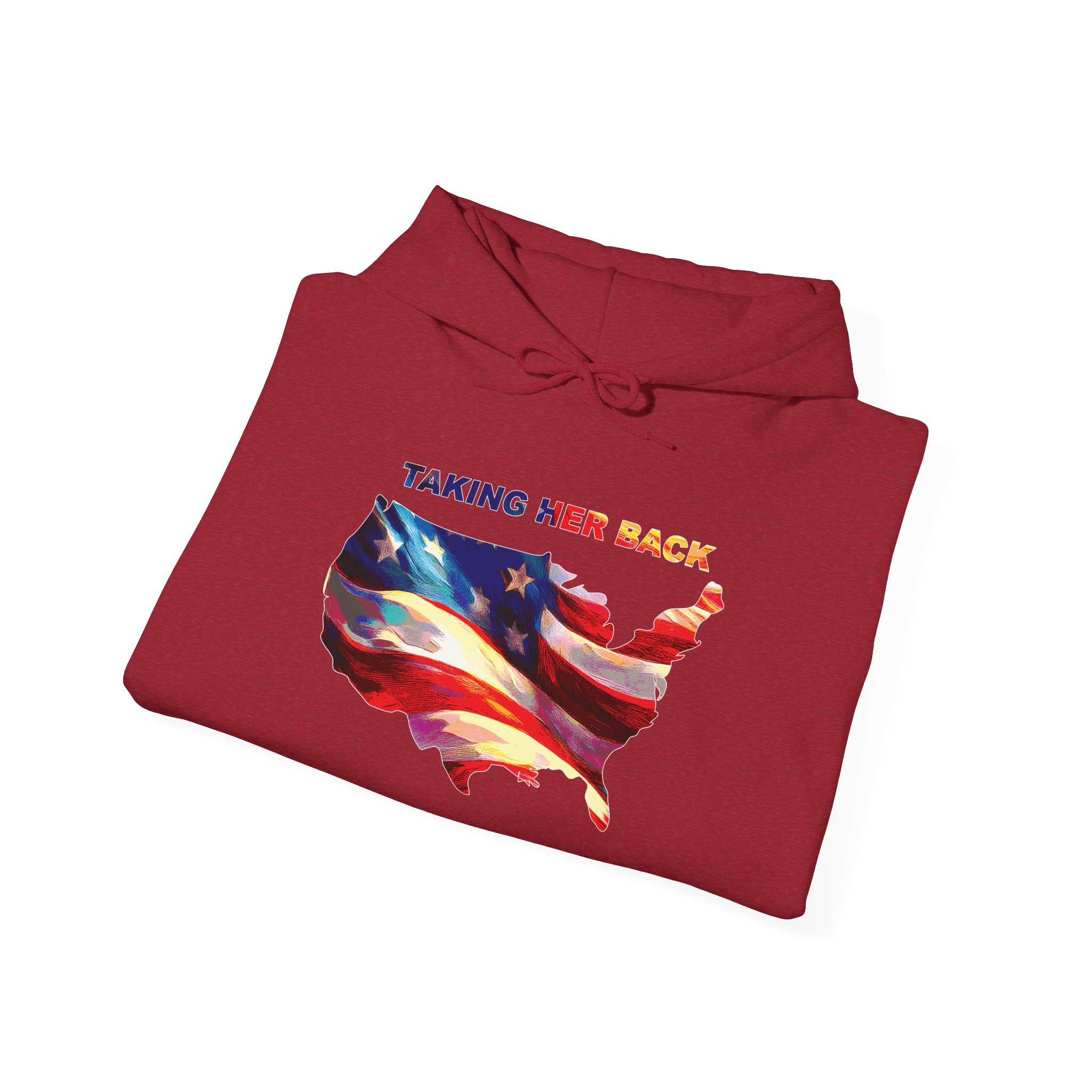 Patriotic Hooded Sweatshirt: Taking Her Back, Unisex Hoodie, American Pride Pullover, Casual Streetwear, Gift for Freedom Lovers - Image 52