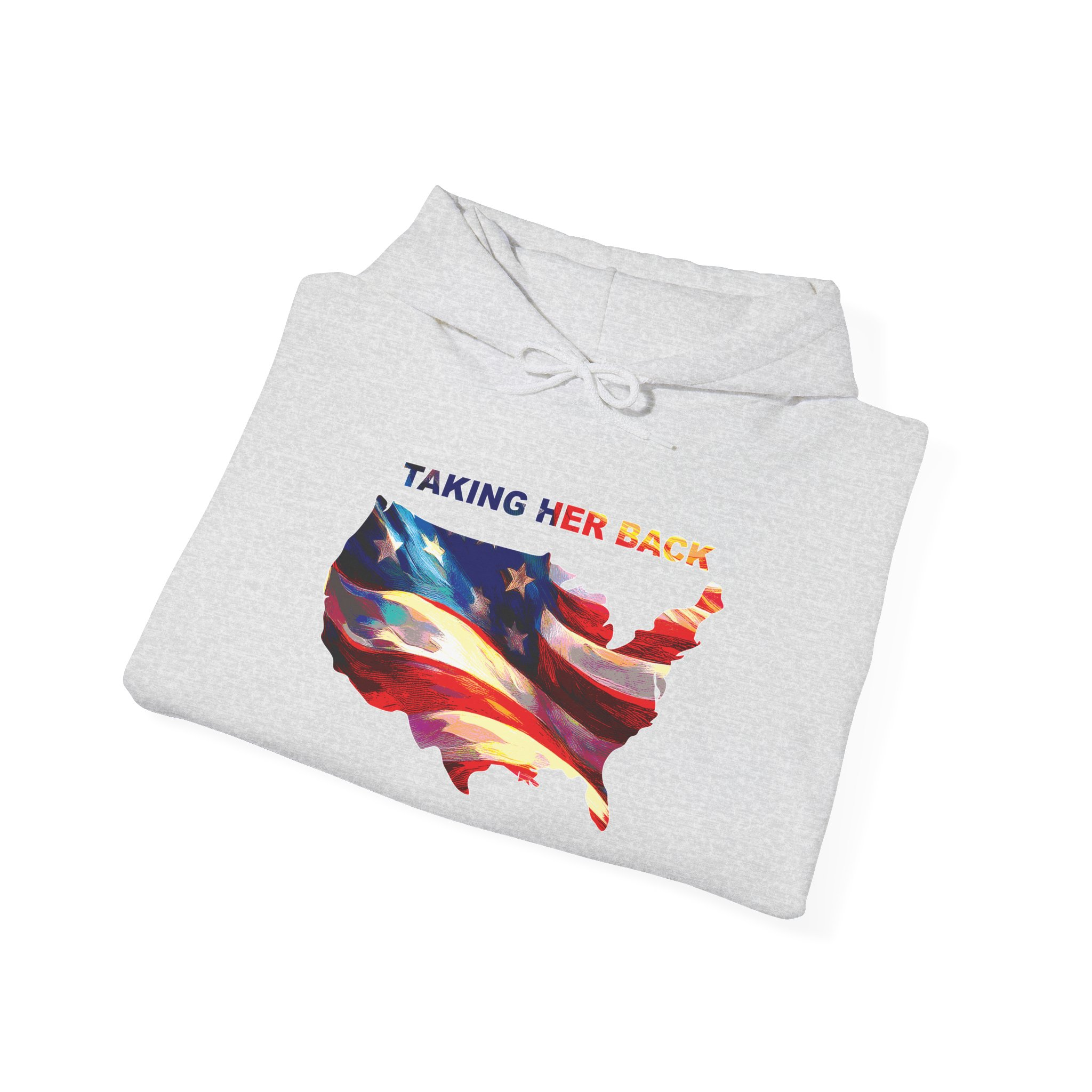 Patriotic Hooded Sweatshirt: Taking Her Back, Unisex Hoodie, American Pride Pullover, Casual Streetwear, Gift for Freedom Lovers - Image 8