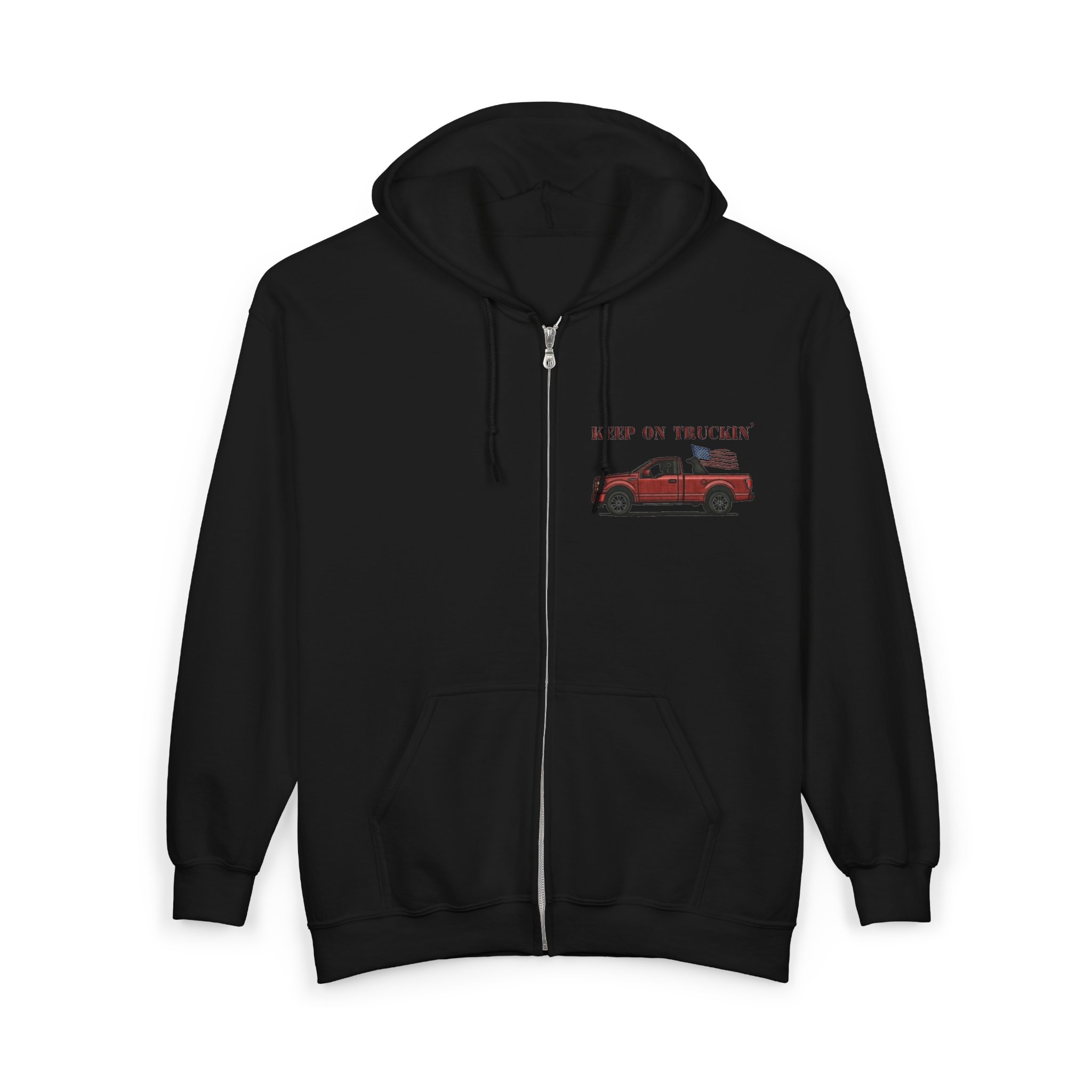 Keep on Truckin' Zip-Up Hoodie for Truck Enthusiasts - Image 3