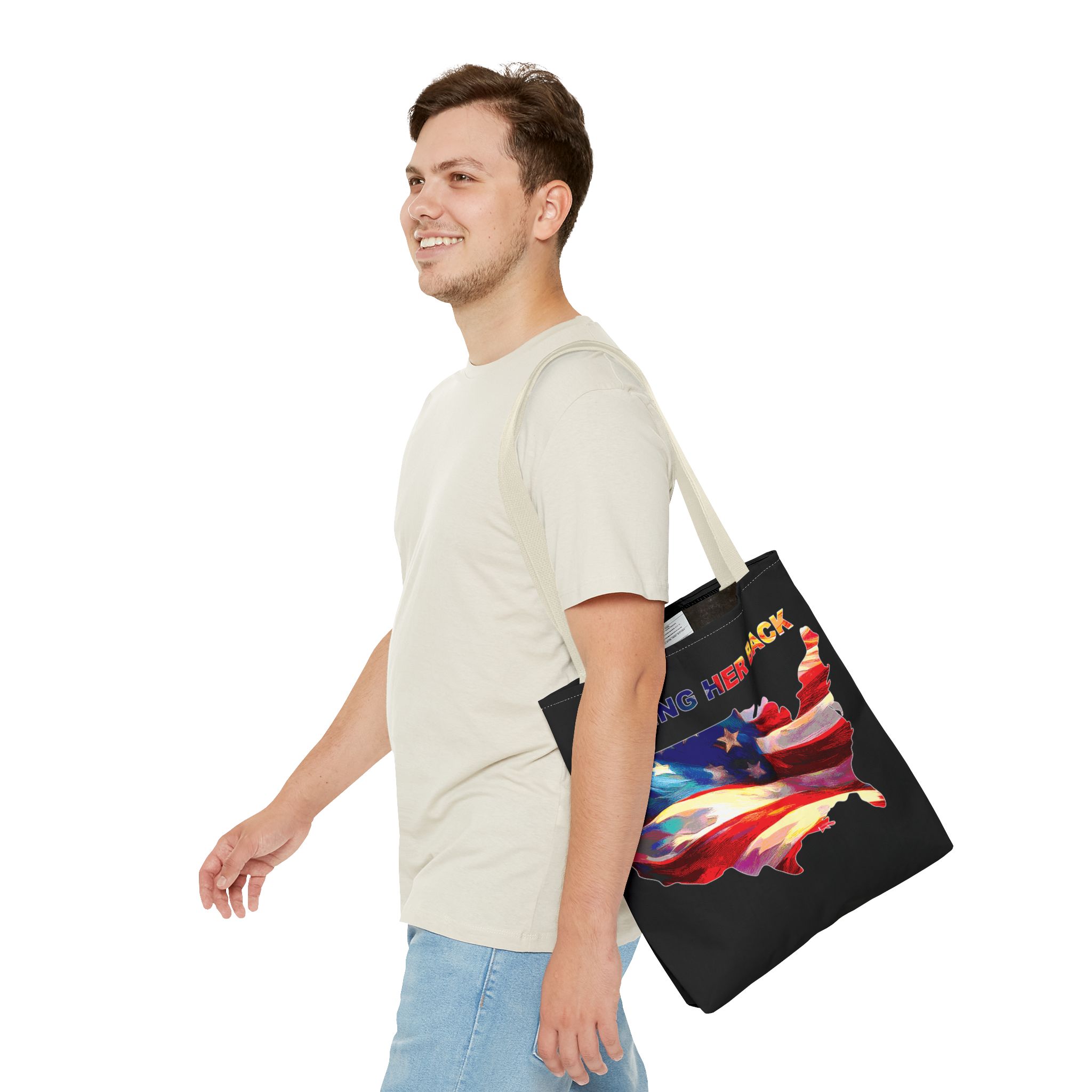 Patriotic Tote Bag - 'Taking Her Back' Design for Fourth of July and Veterans Day - Image 43