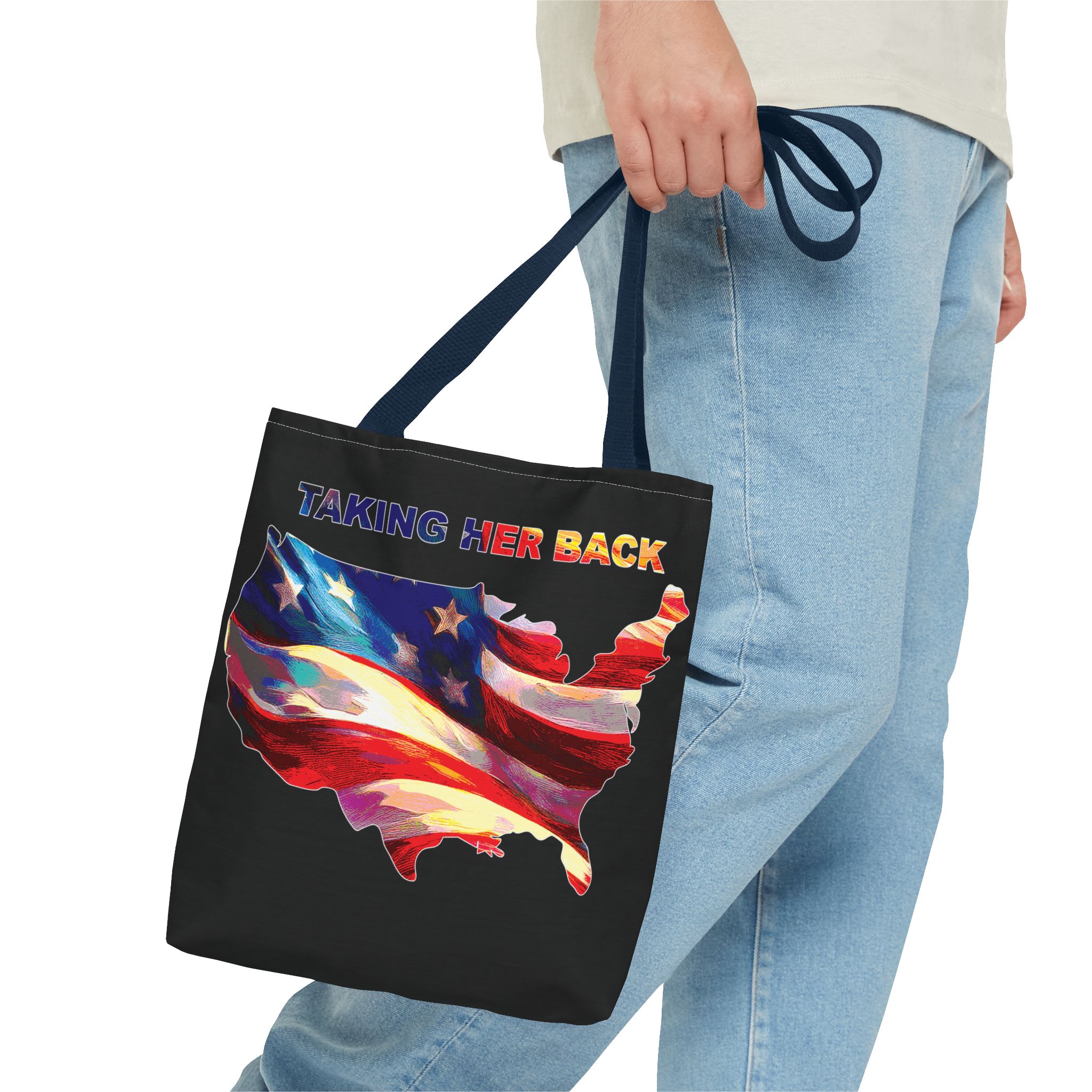 Patriotic Tote Bag - 'Taking Her Back' Design for Fourth of July and Veterans Day - Image 51