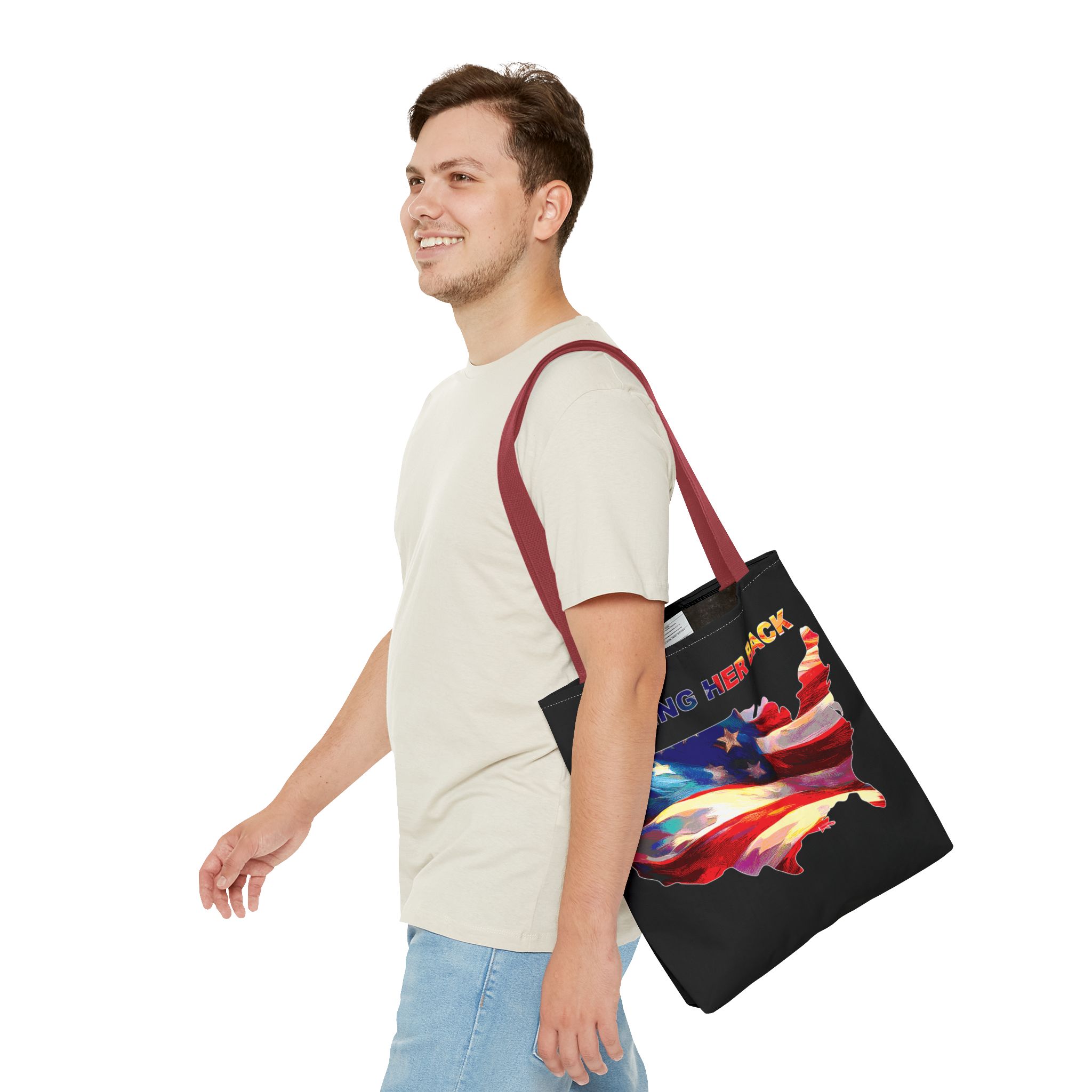 Patriotic Tote Bag - 'Taking Her Back' Design for Fourth of July and Veterans Day - Image 19