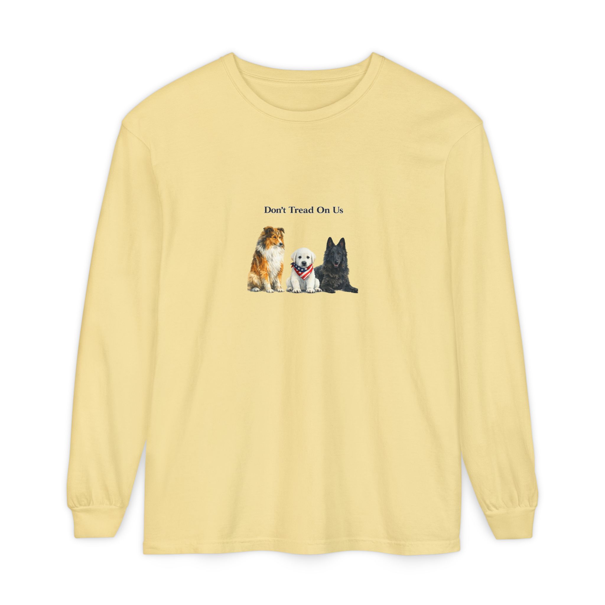 Don't Tread On Us Dogs Long Sleeve T-Shirt | Trio of Dog Portraits - Image 17