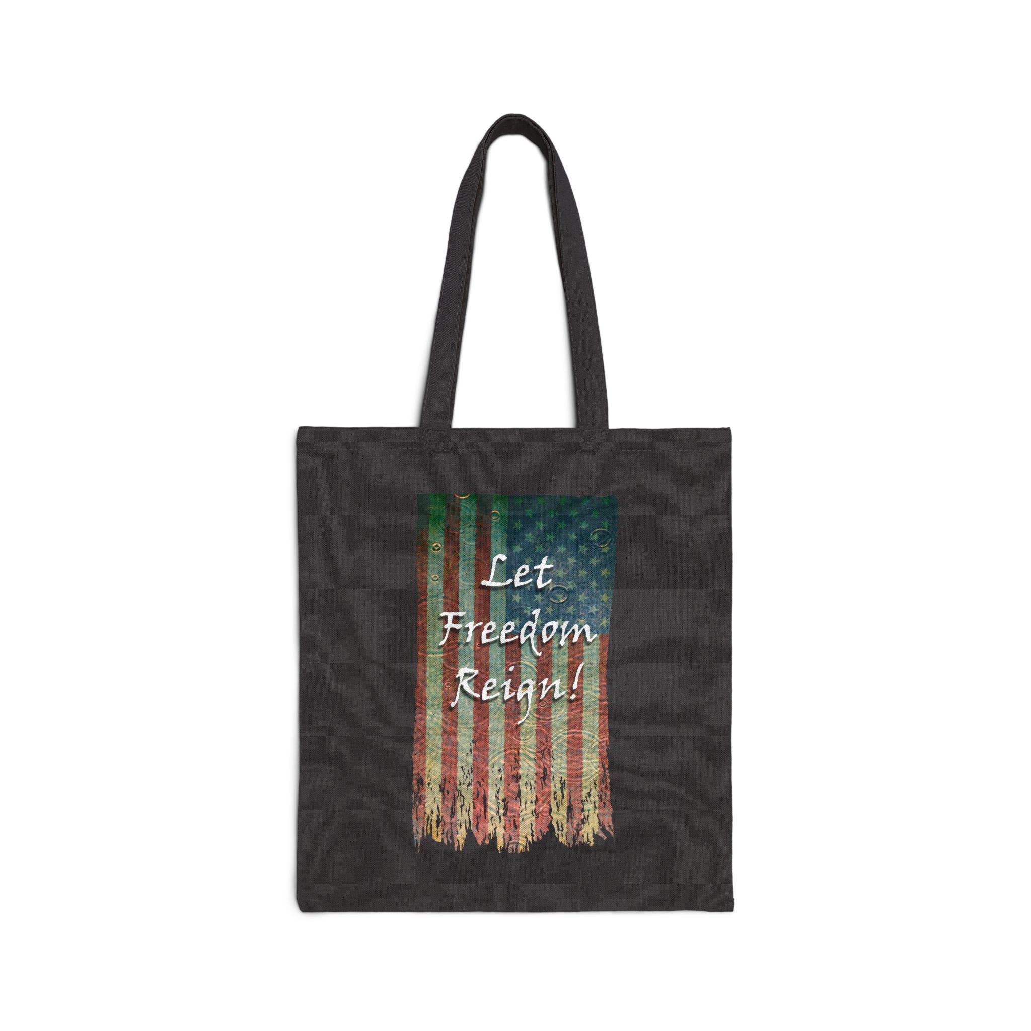 Patriotic Cotton Canvas Tote Bag, Let Freedom Reign! - Image 5