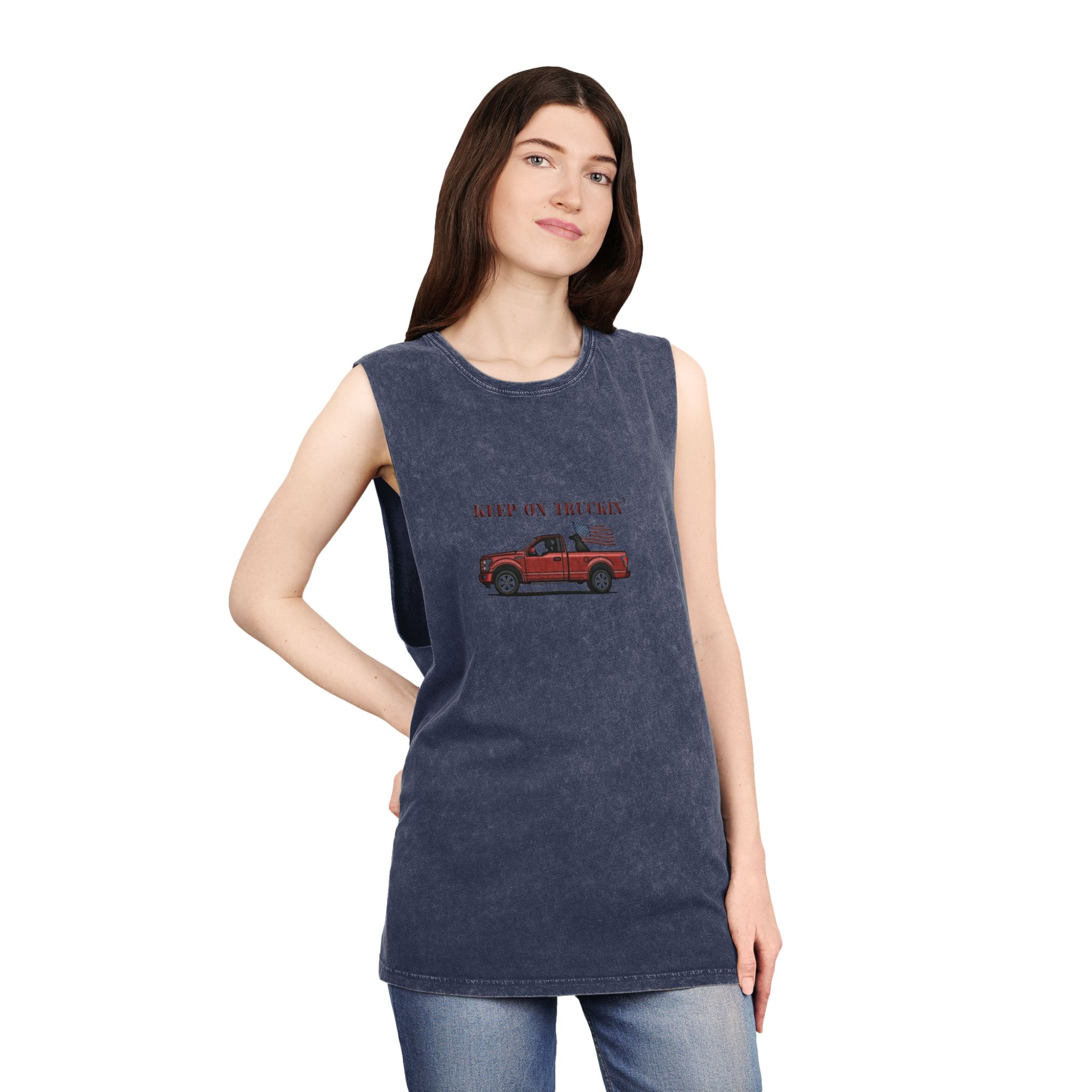 Tank Top - Keep on Truckin' Stonewash Unisex Shirt - Image 16